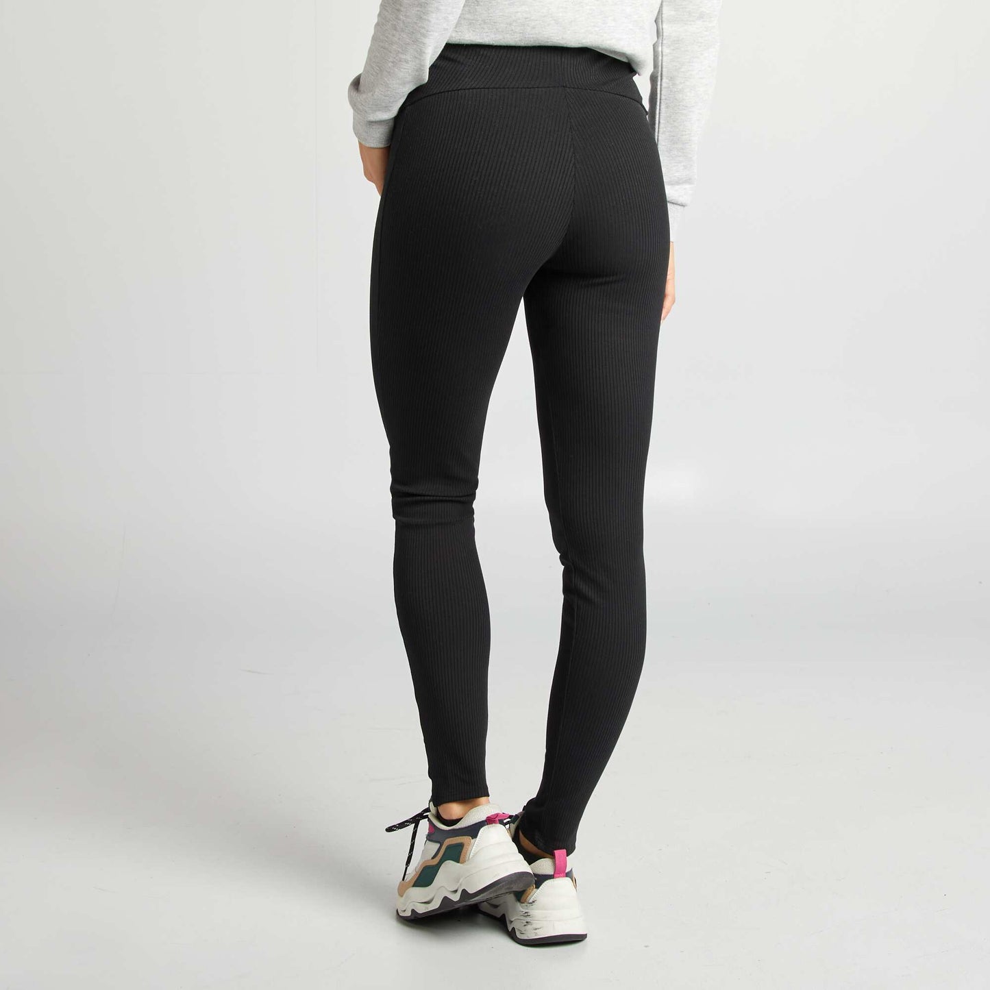 Ribbed maternity leggings BLACK