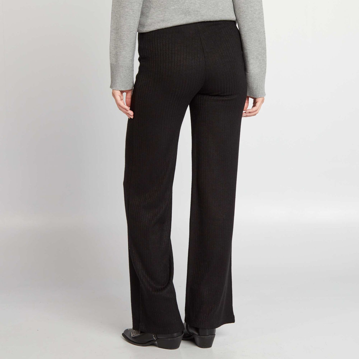 Ribbed maternity trousers black