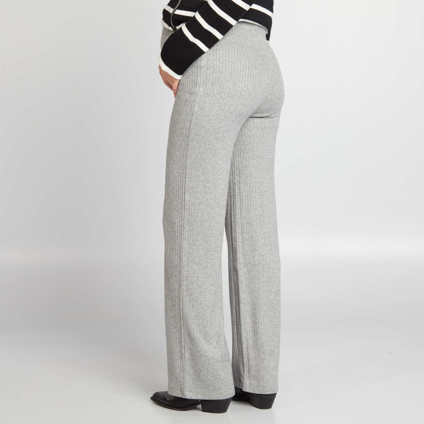 Ribbed maternity trousers GREY