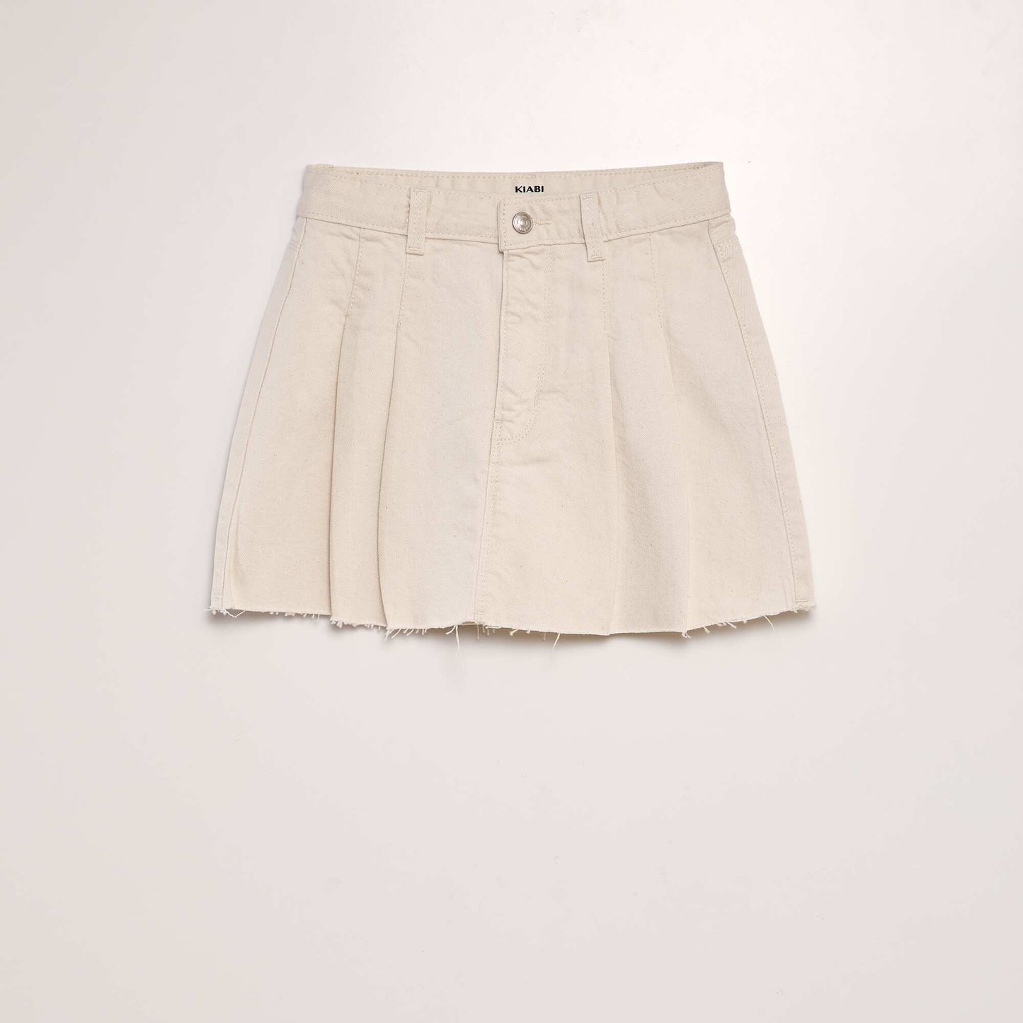 Pleated short skirt WHITE