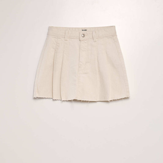 Pleated short skirt WHITE