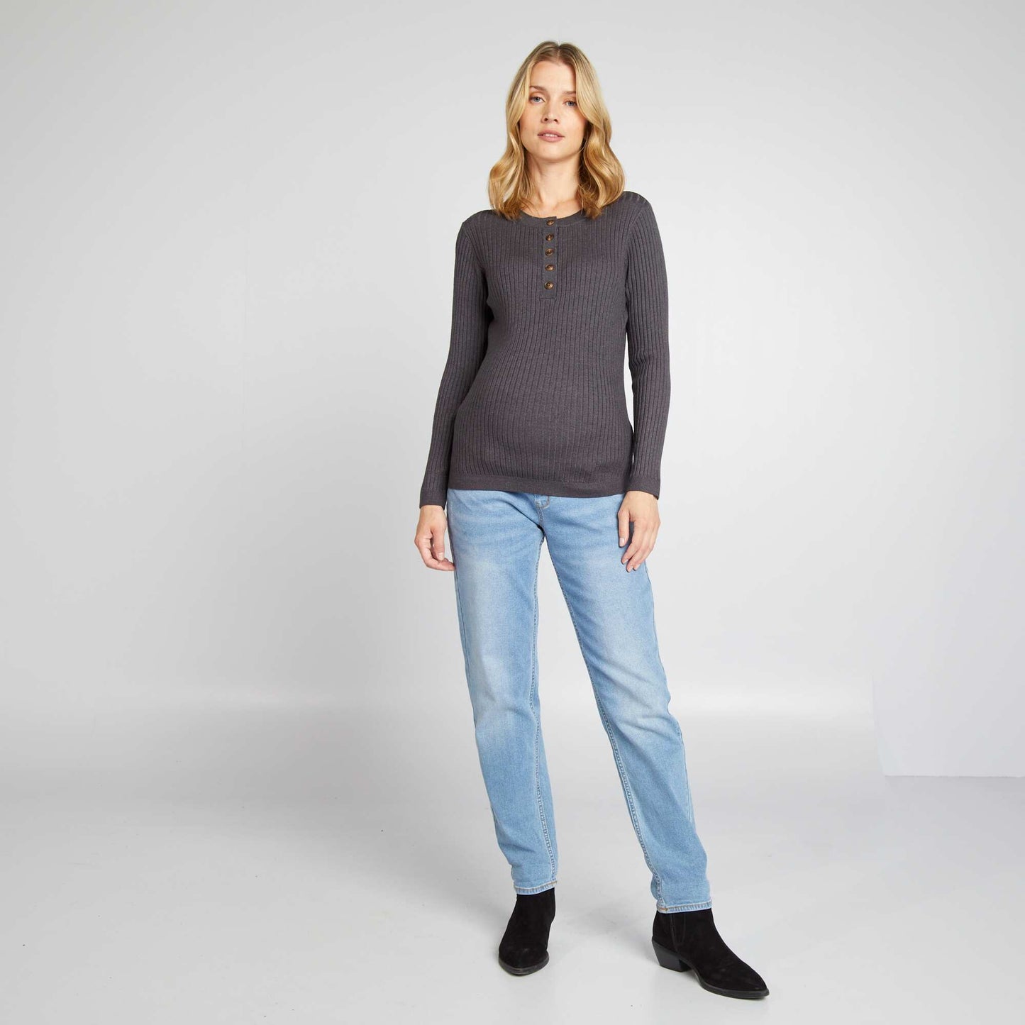 Fine-knit nursing jumper GREY