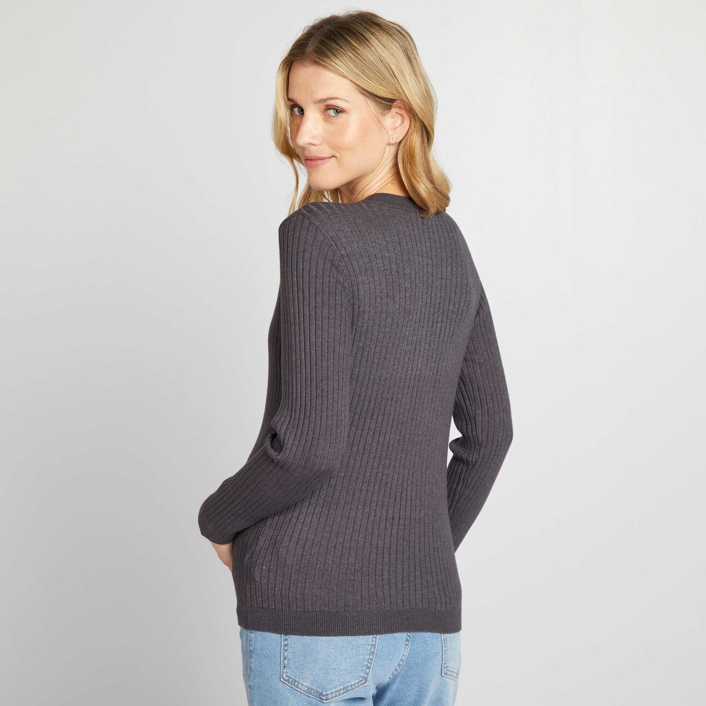 Fine-knit nursing jumper GREY