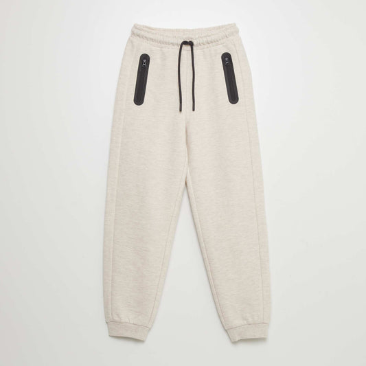 Ottoman knit joggers BEIGE