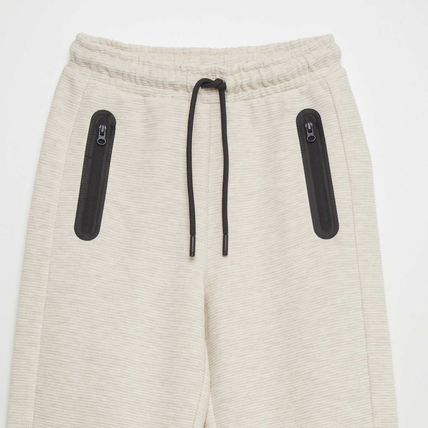 Ottoman knit joggers BEIGE