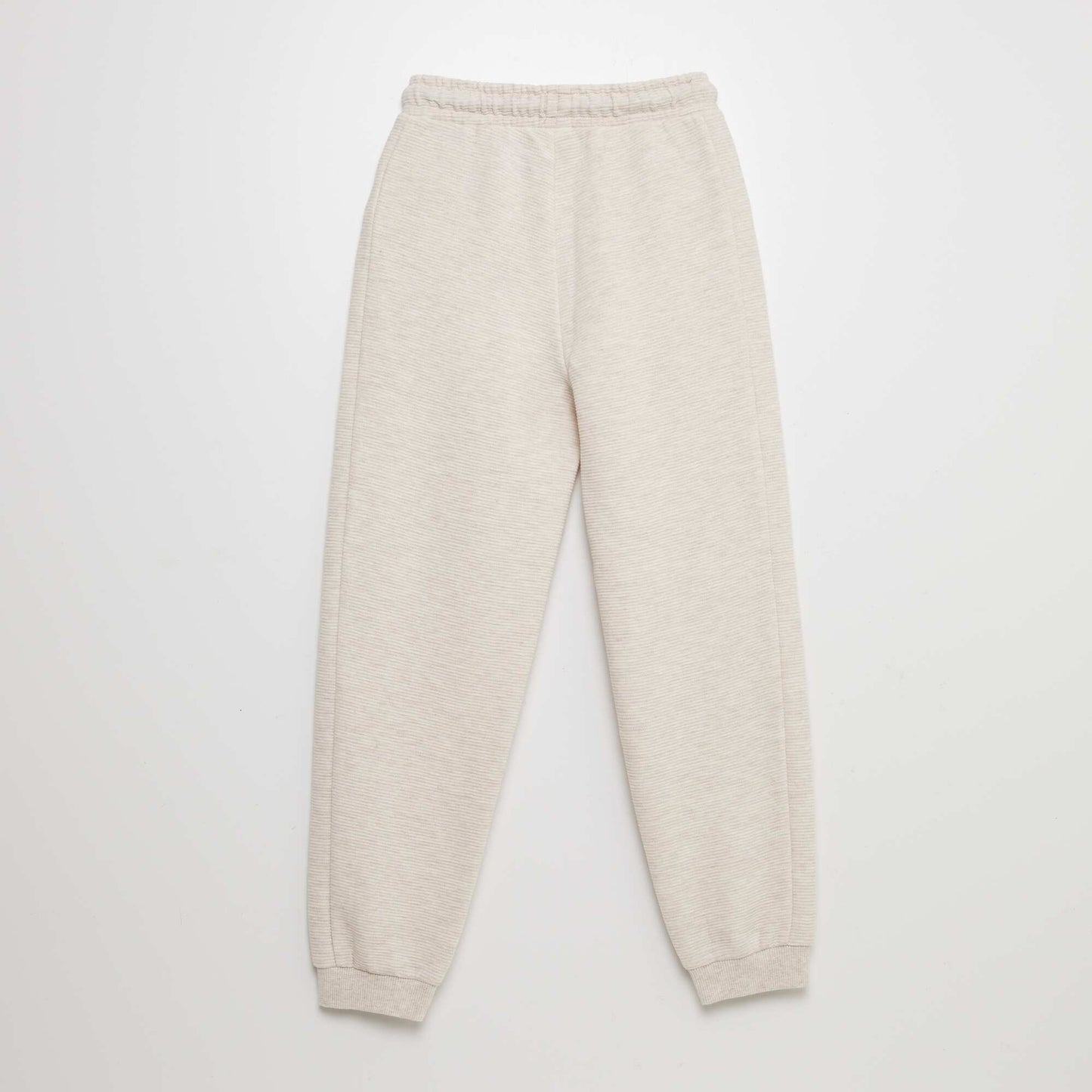 Ottoman knit joggers BEIGE