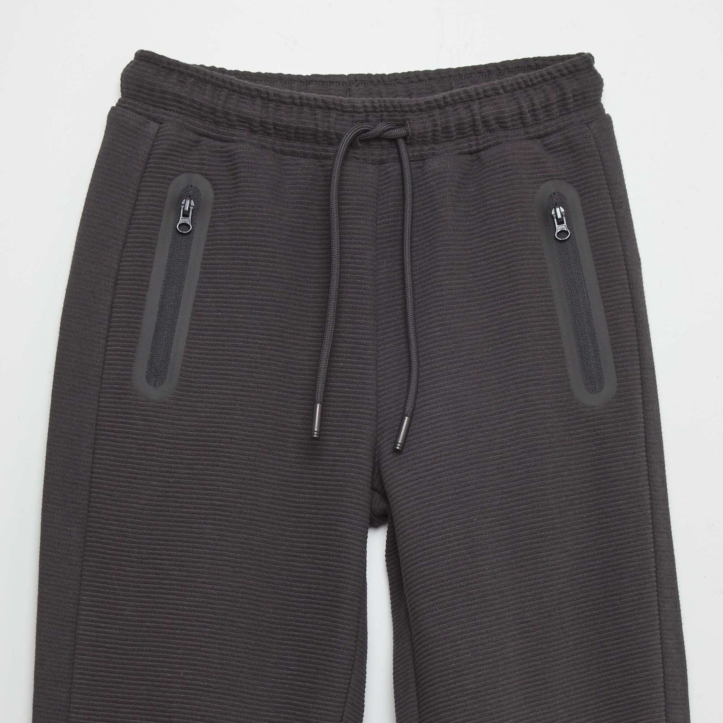 Ottoman knit joggers BLACK