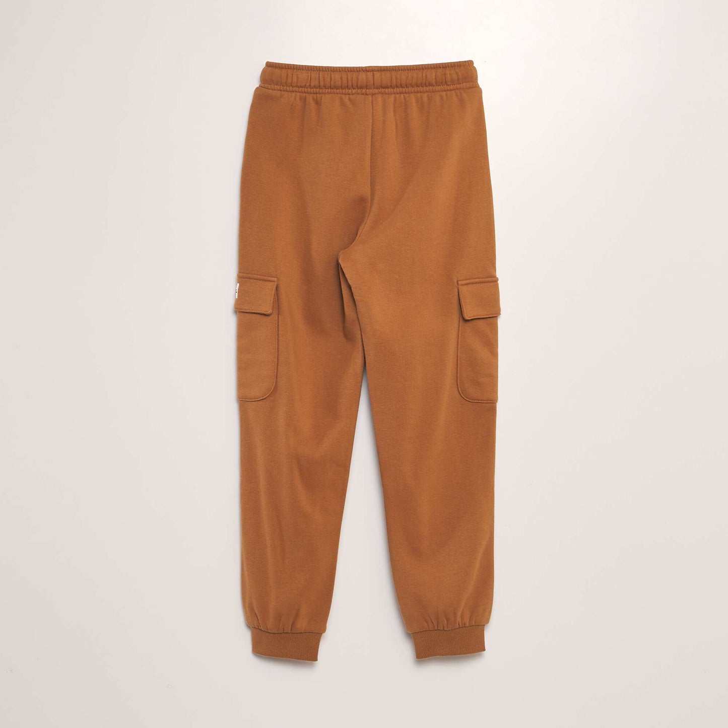 Sweatshirt fabric joggers with pockets BROWN