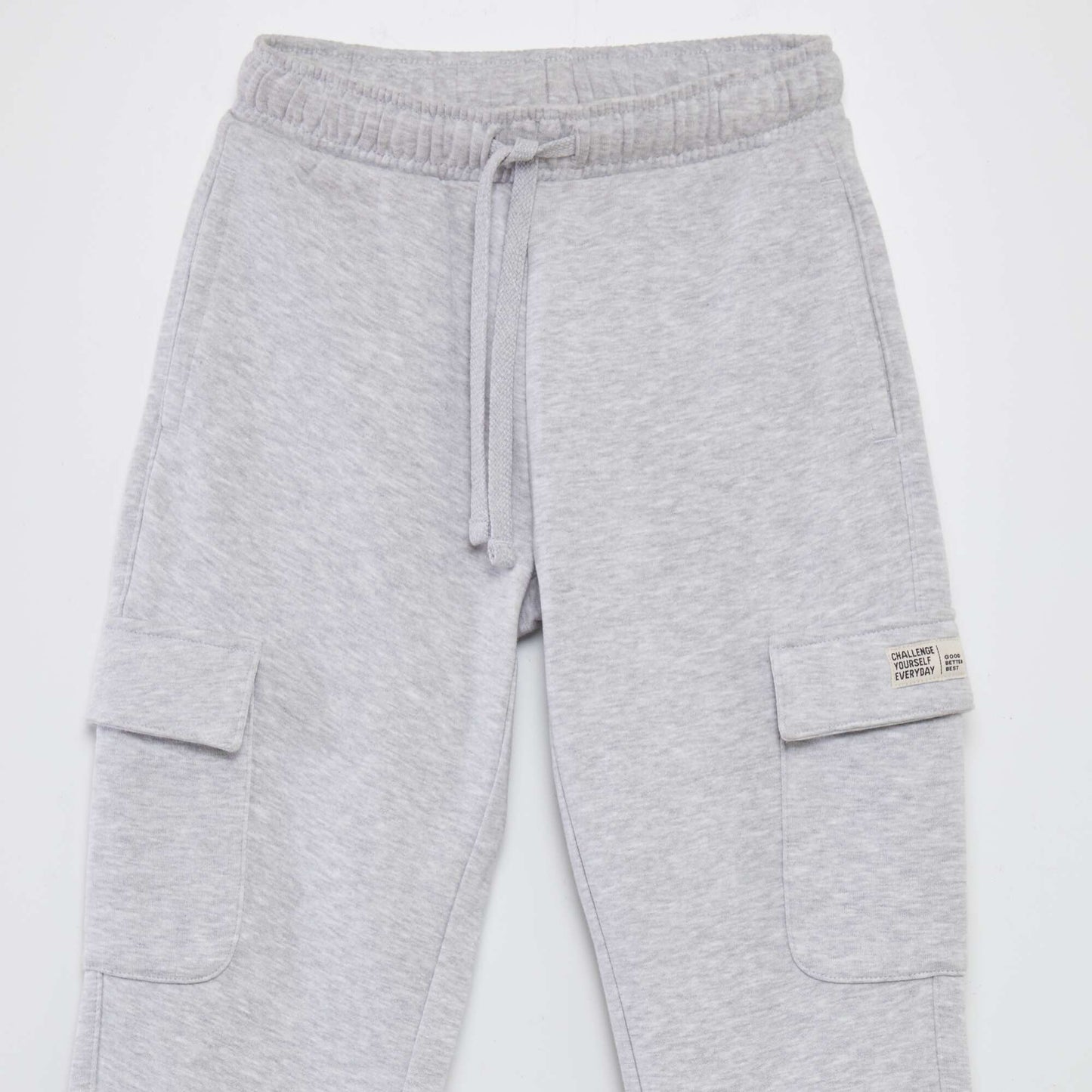 Sweatshirt fabric joggers with pockets GREY