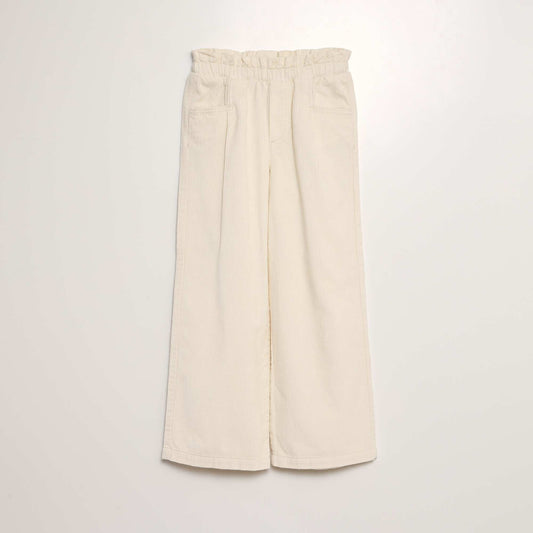 Corduroy trousers WHITE