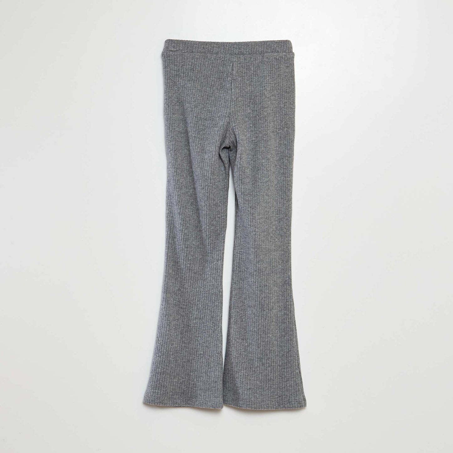 Ribbed flared/bootcut trousers GREY