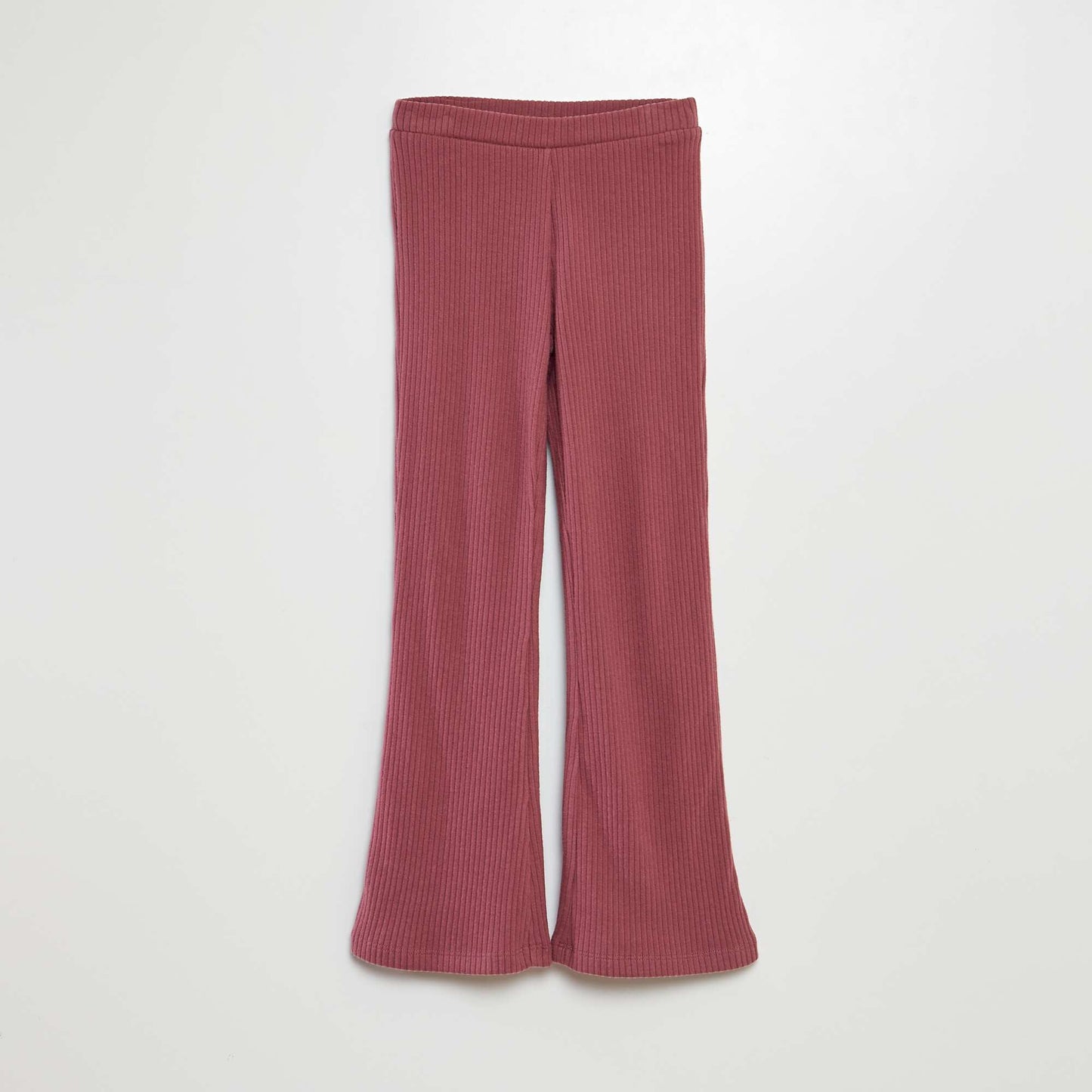 Ribbed flared/bootcut trousers PINK