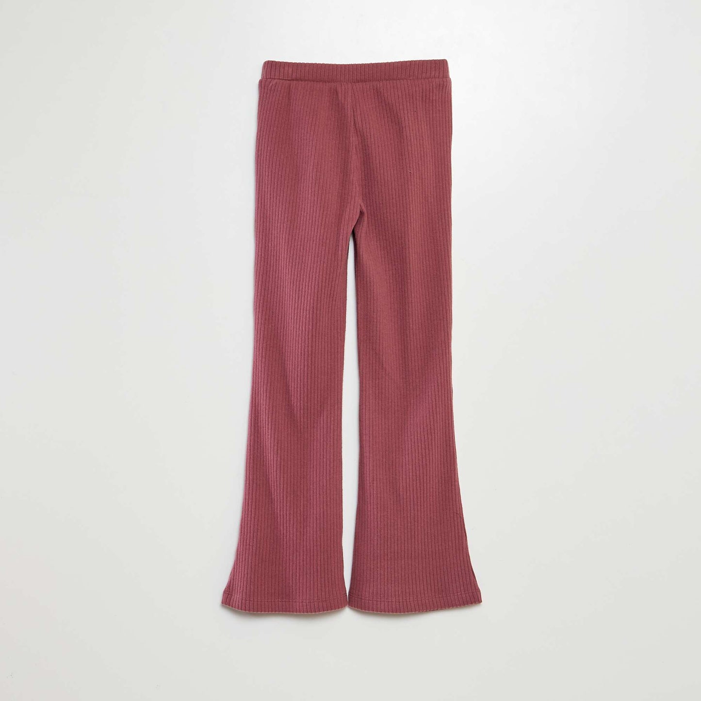 Ribbed flared/bootcut trousers PINK