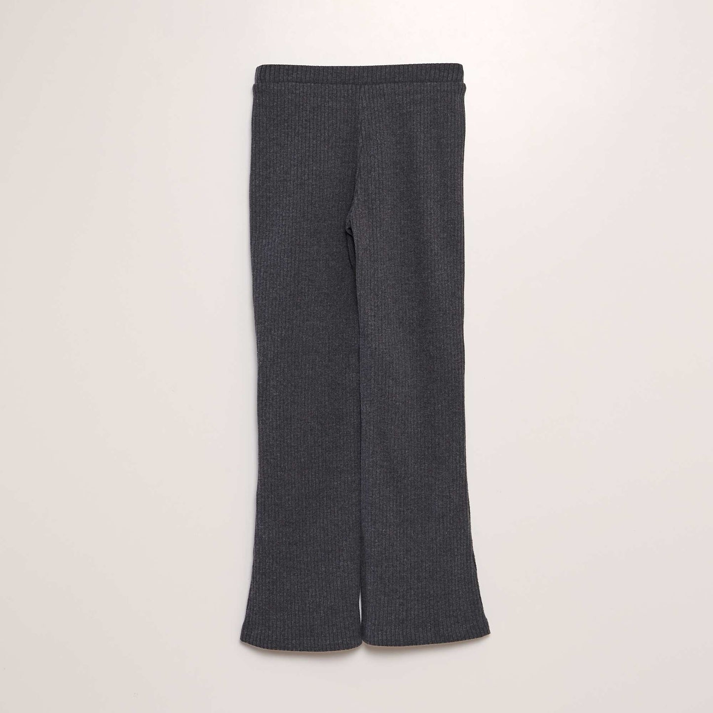 Ribbed flared/bootcut trousers GREY