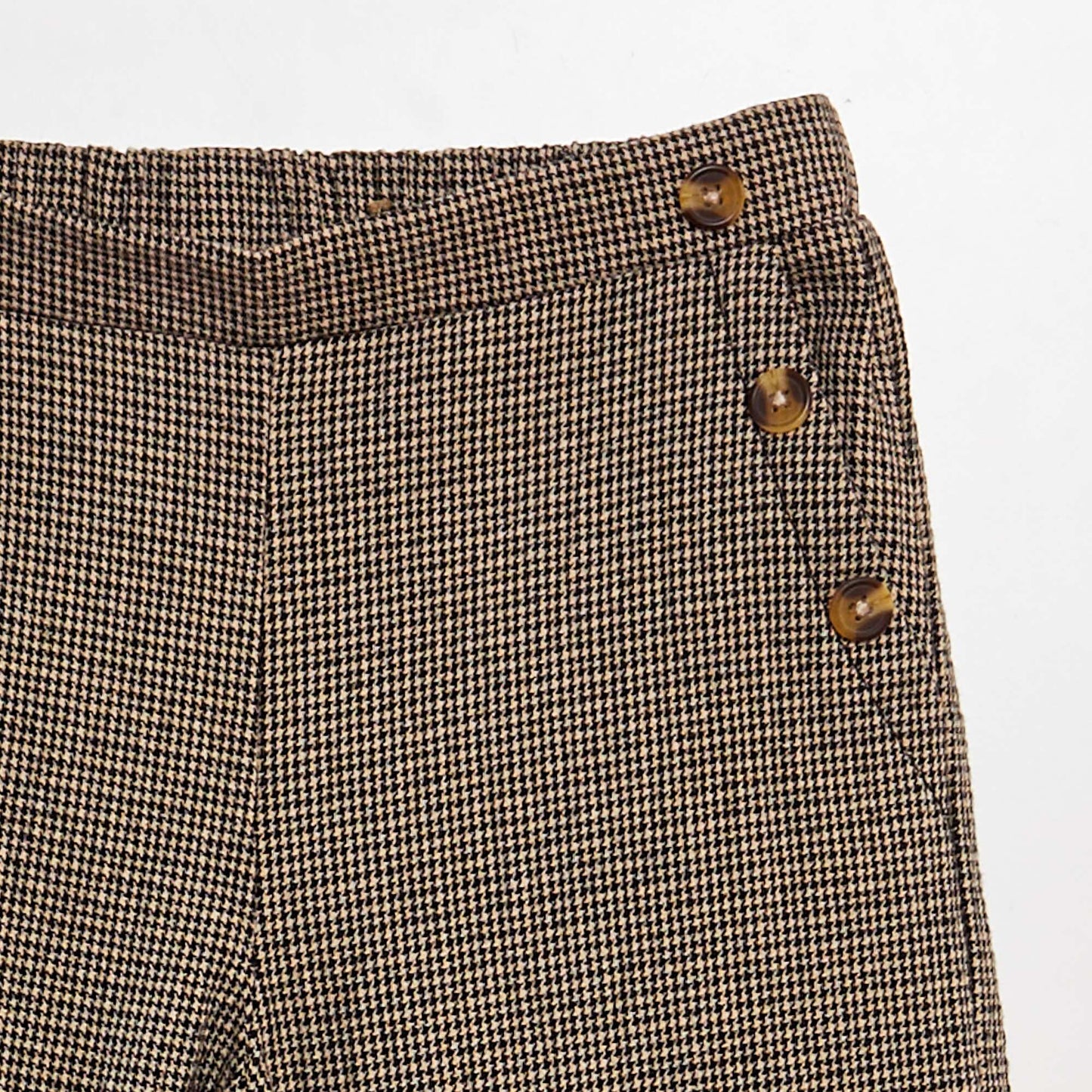 Wide-leg trousers with mini houndstooth pattern BLACK