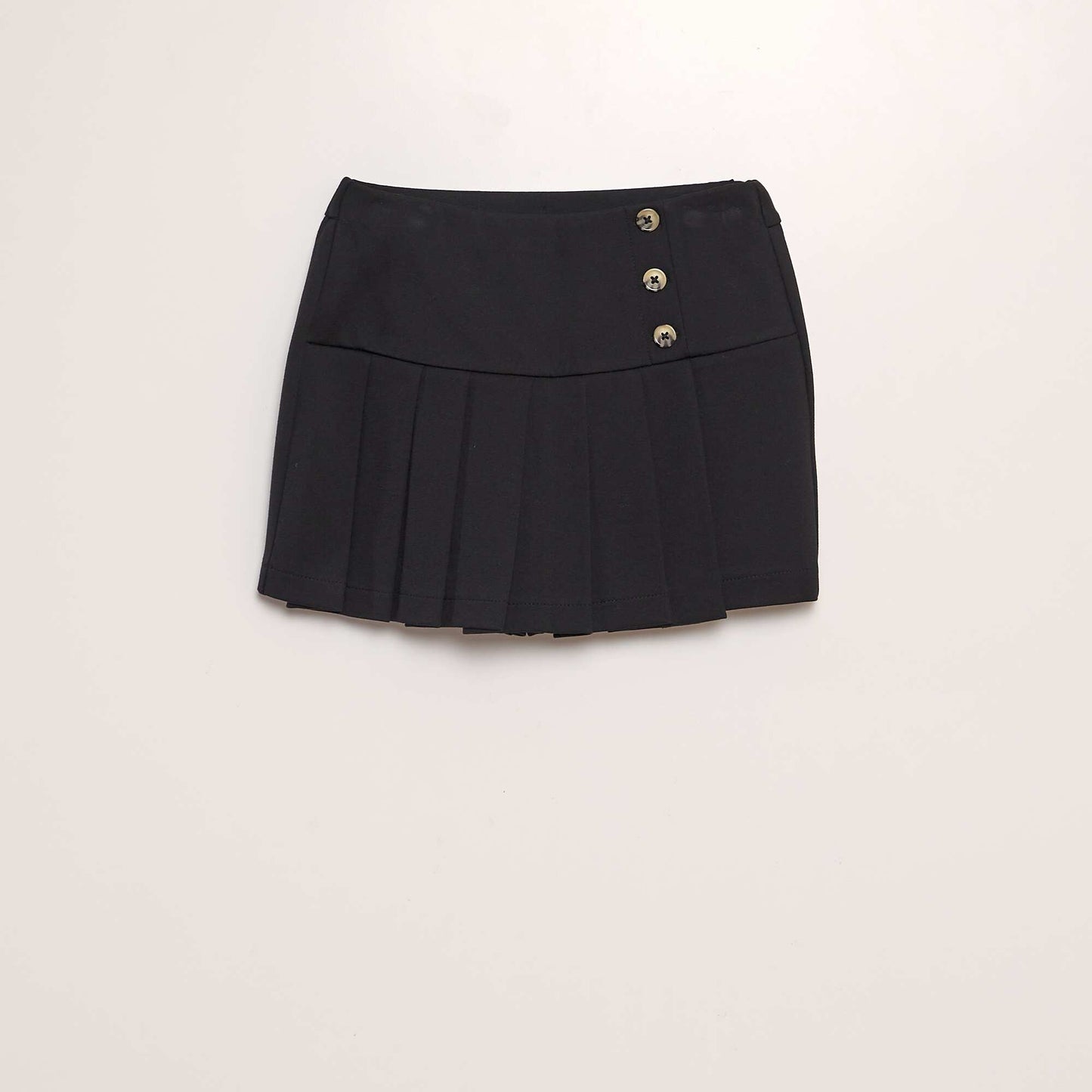 Pleated jersey skort black