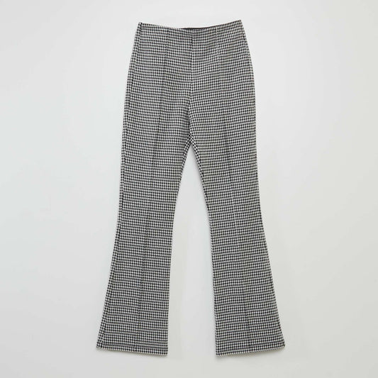 Knit fabric trousers BLACK