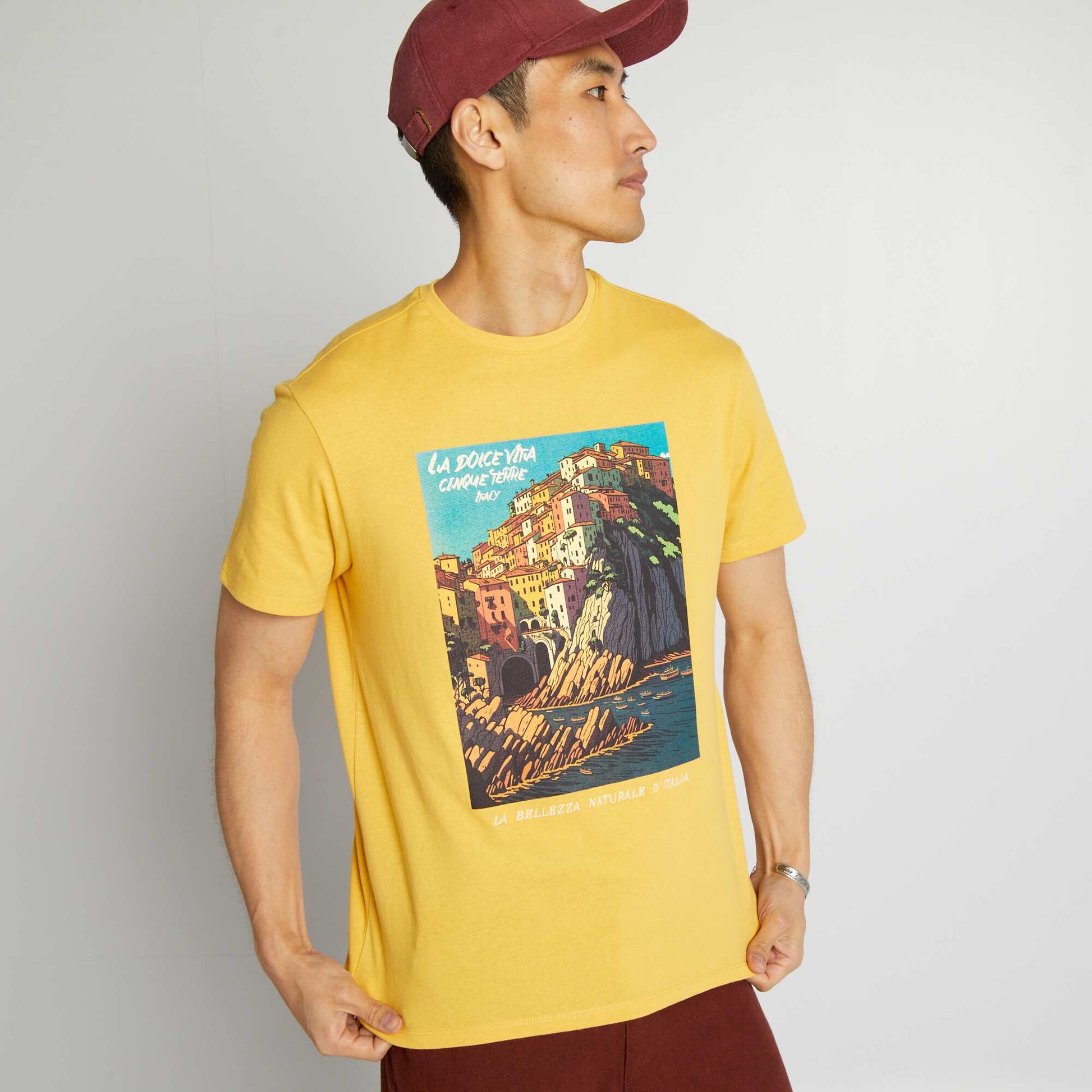Printed cotton T-shirt YELLOW
