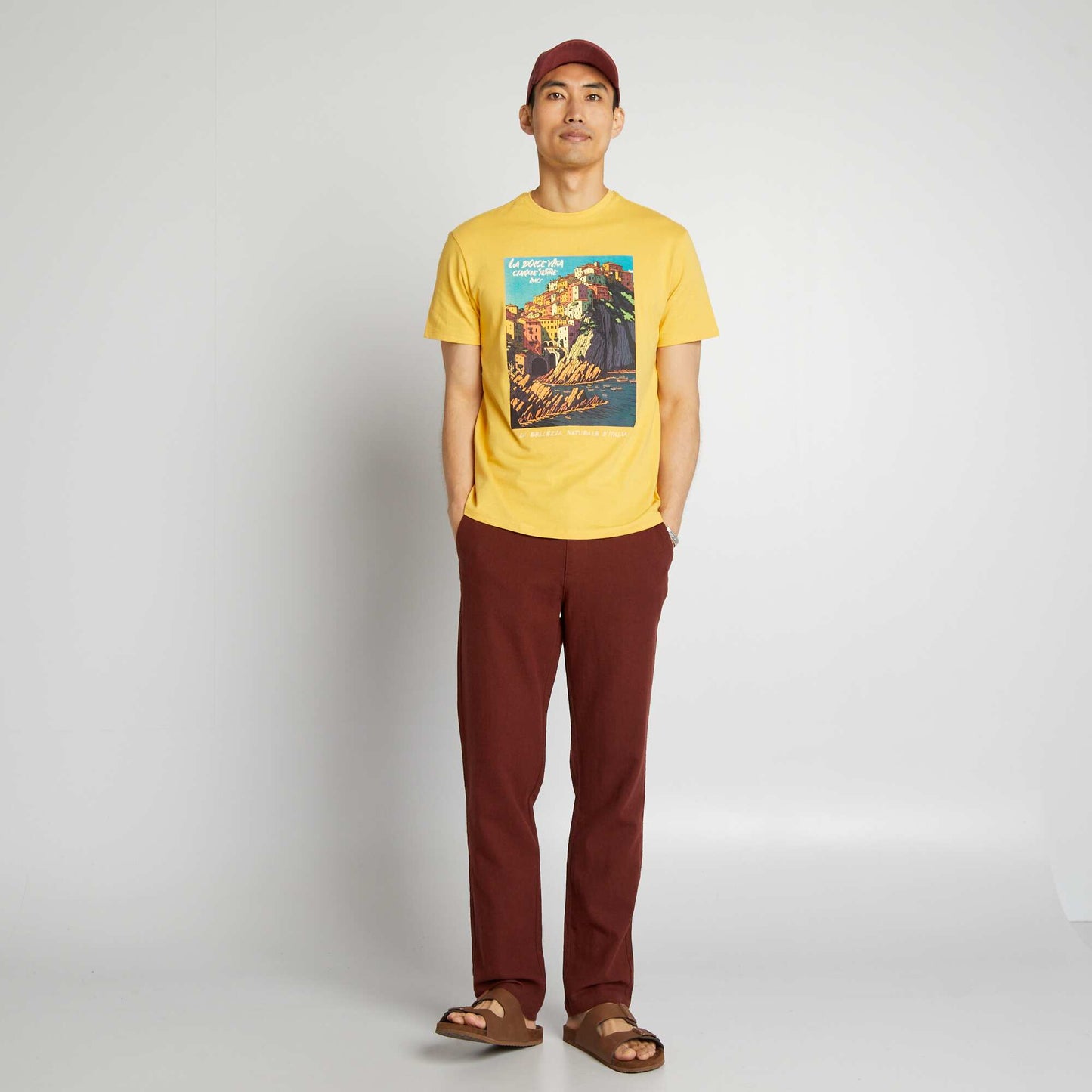 Printed cotton T-shirt YELLOW