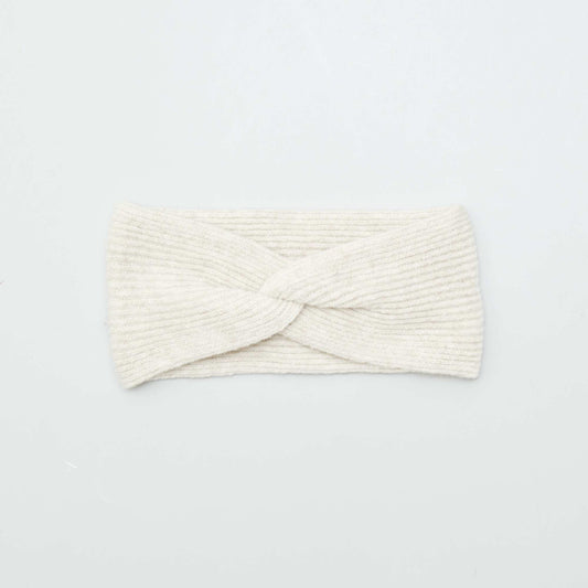 Cable-knit headband beige