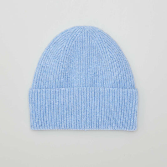 Cuffed knit beanie BLUE