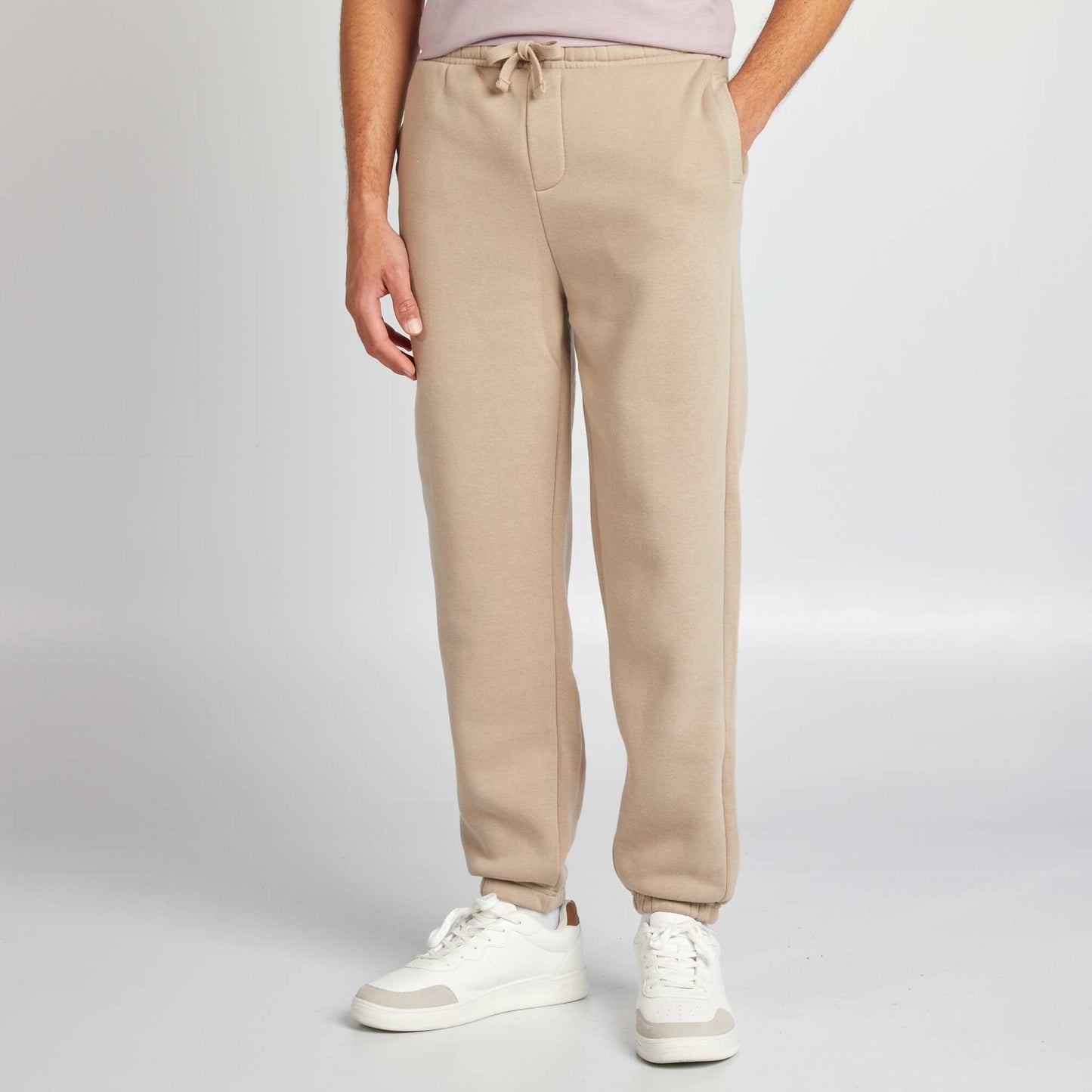 Plain regular joggers beige