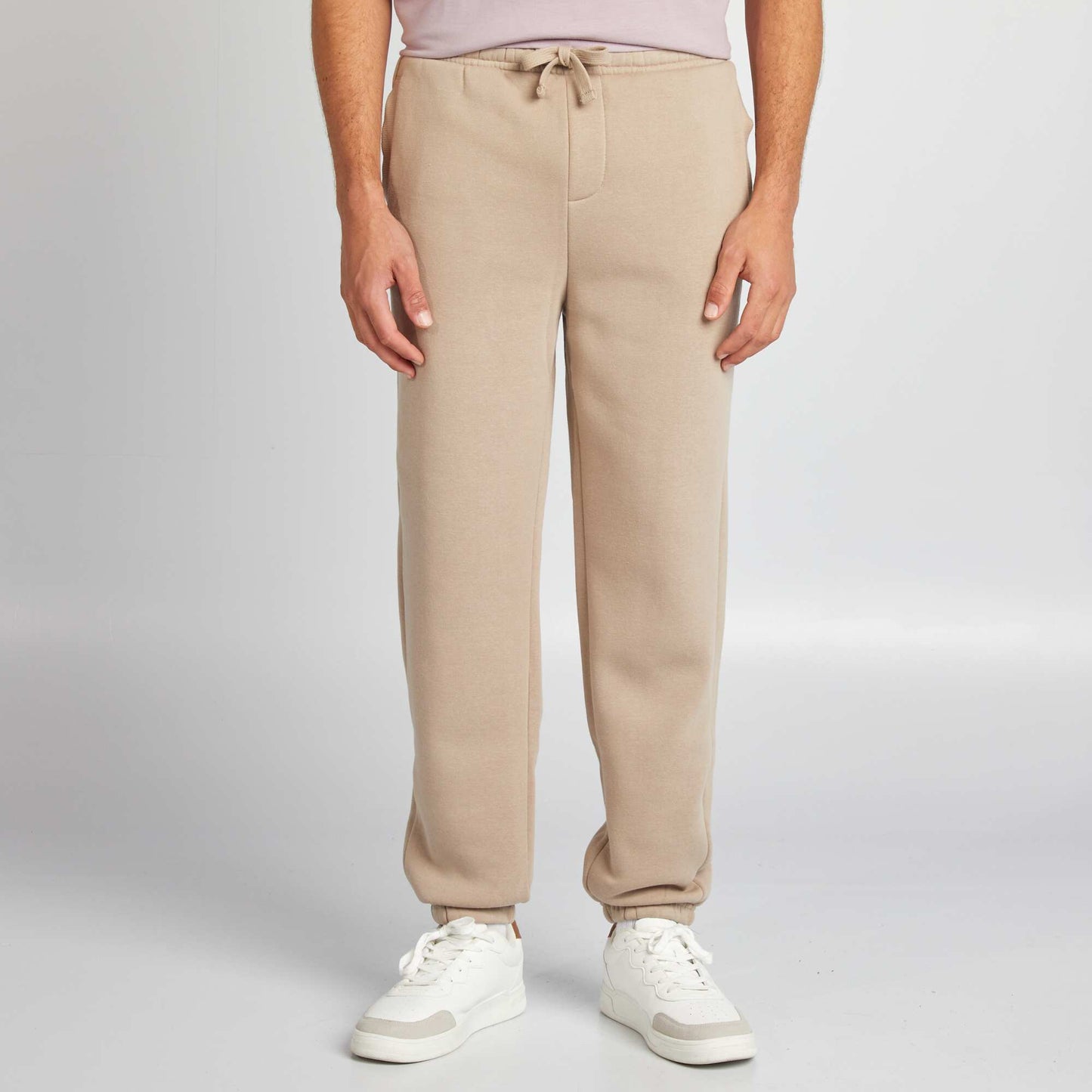 Plain regular joggers beige