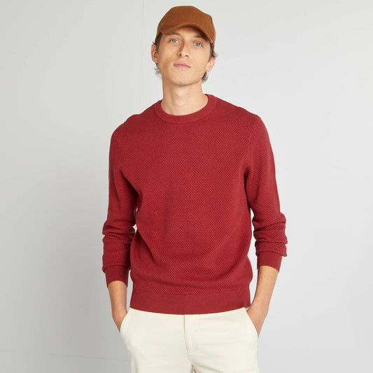 Fancy knit sweater RED