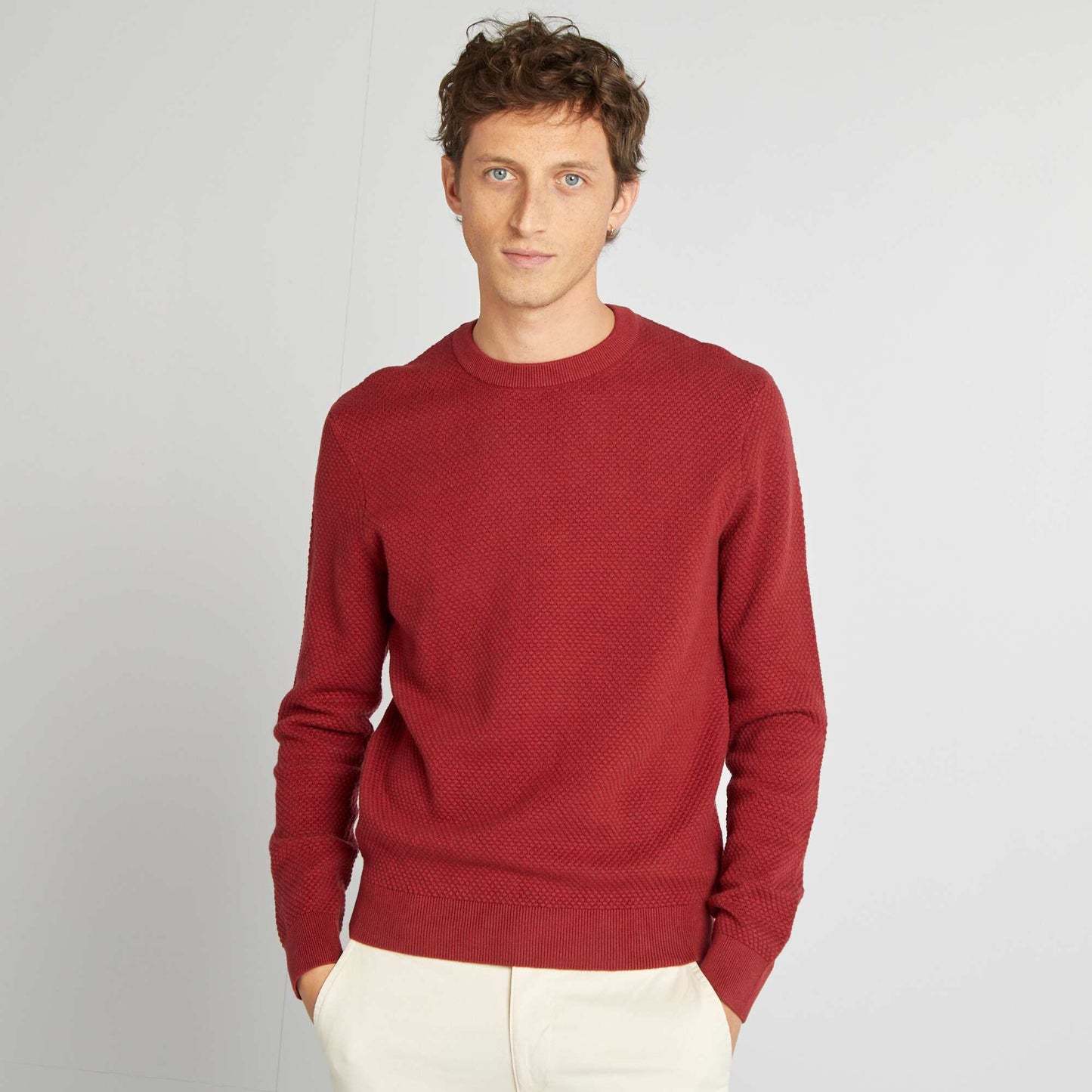 Fancy knit sweater RED