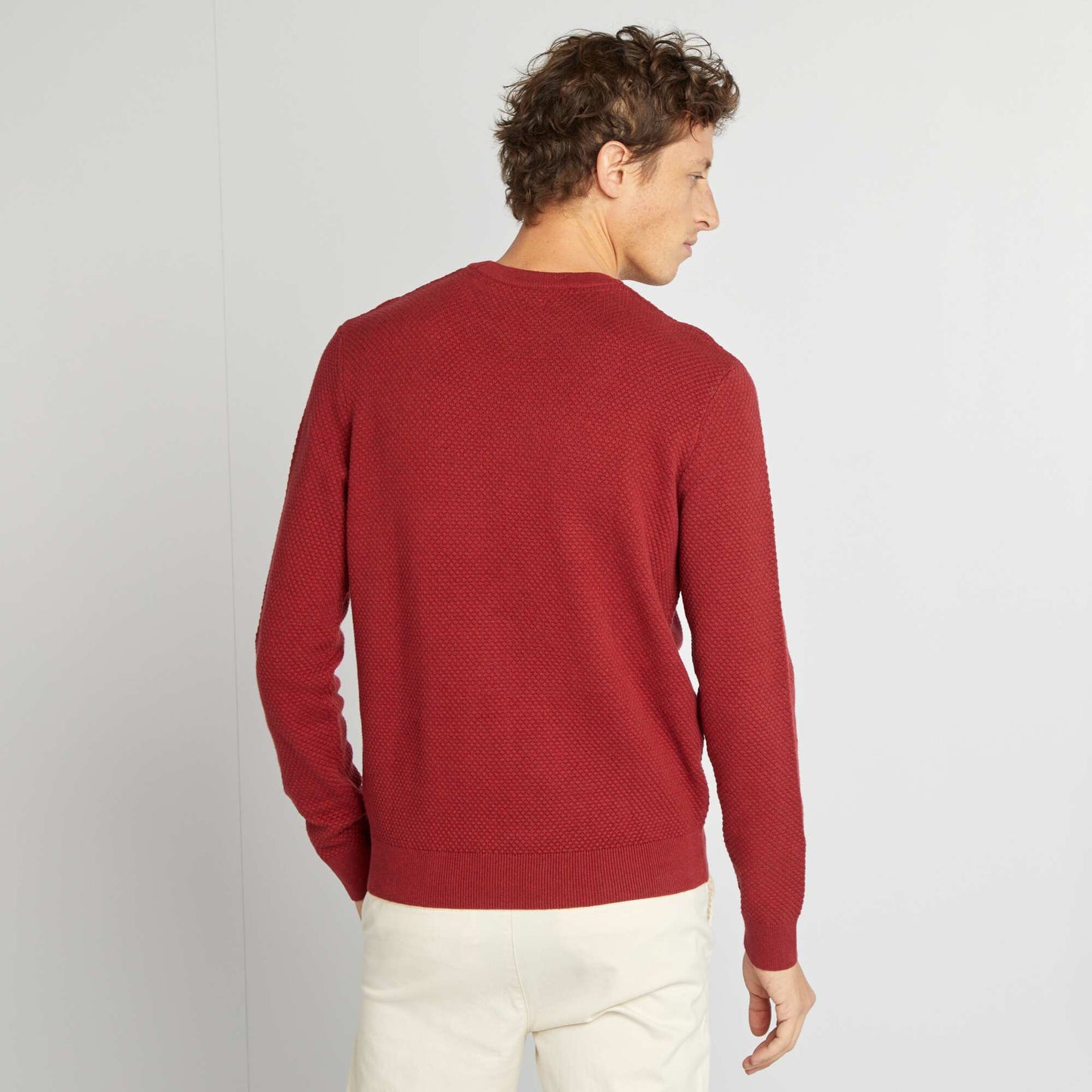 Fancy knit sweater RED