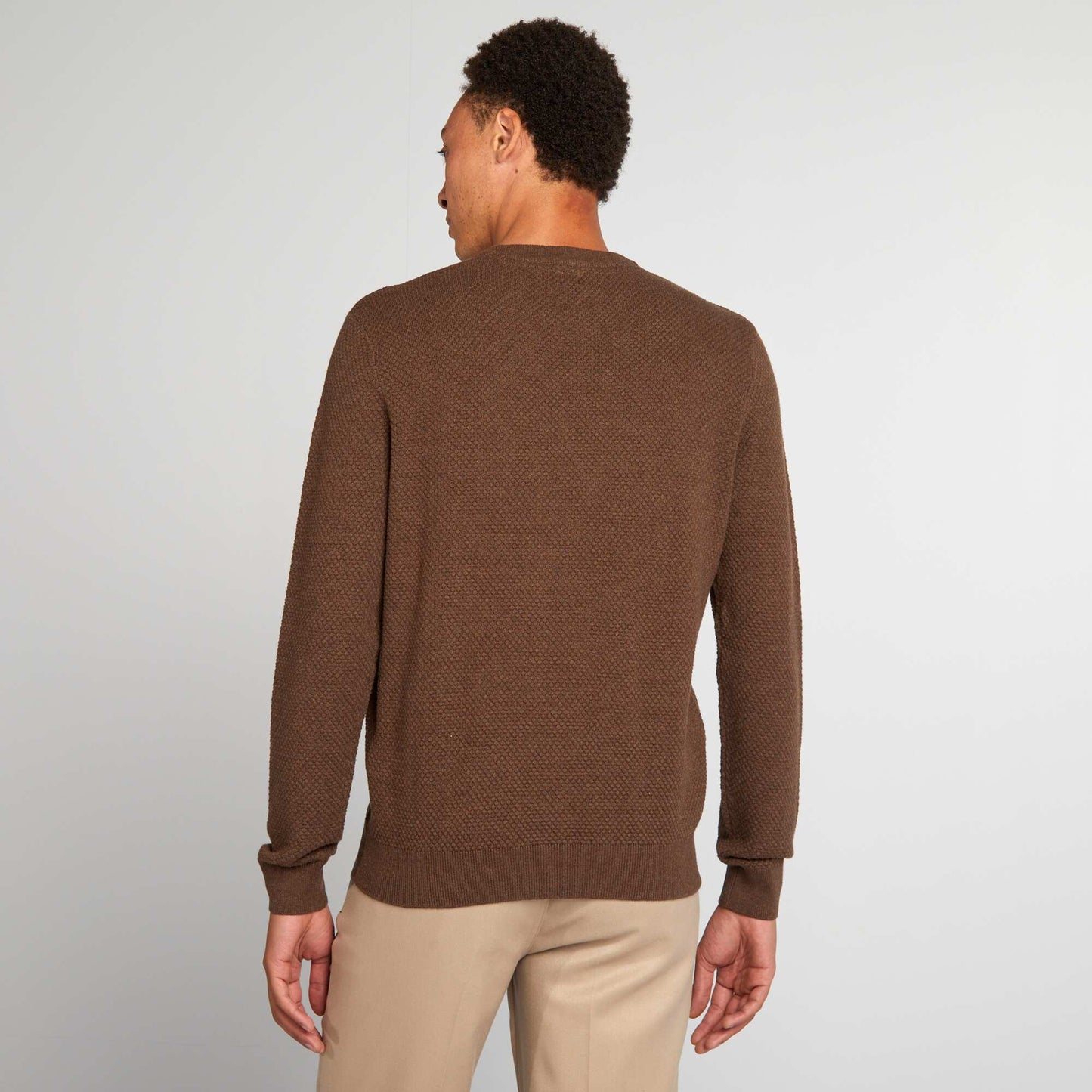 Fancy knit sweater BROWN