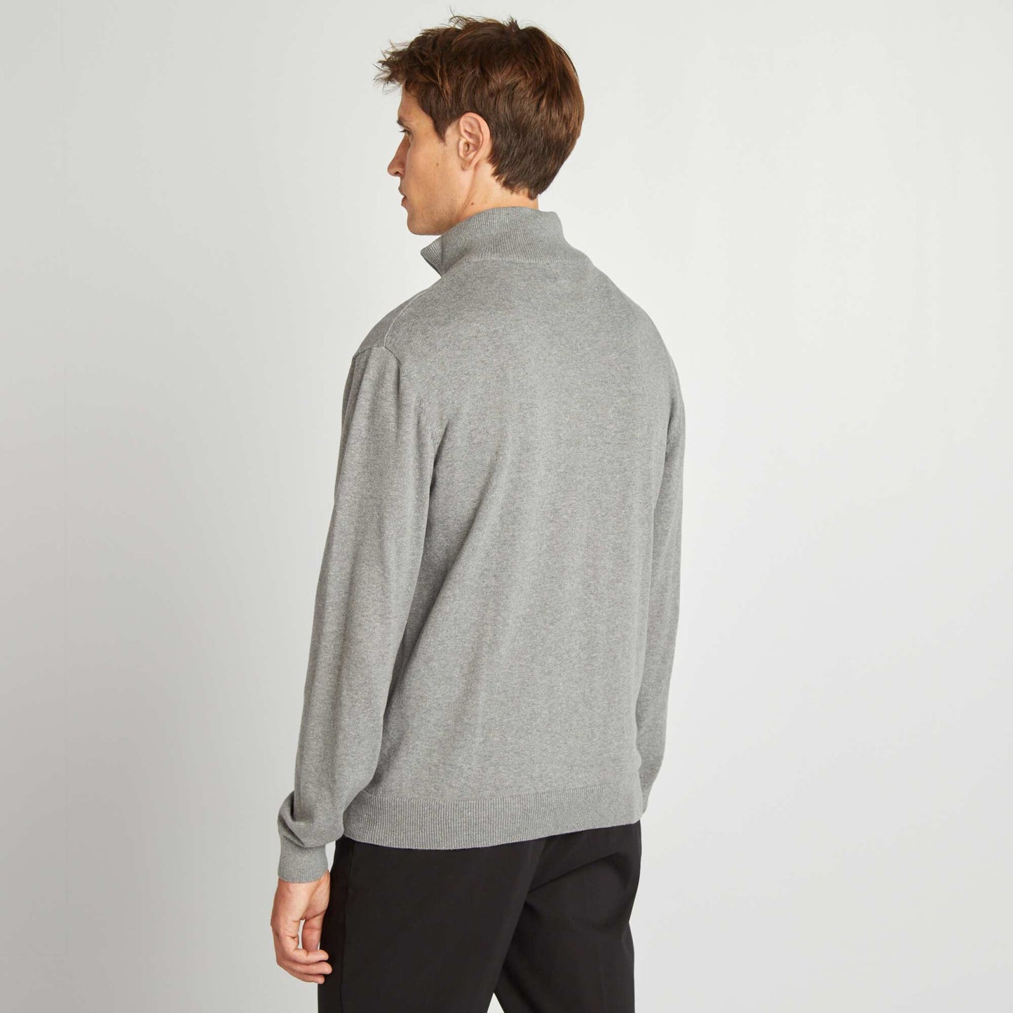 Jumper with high zip-up neckline GREY