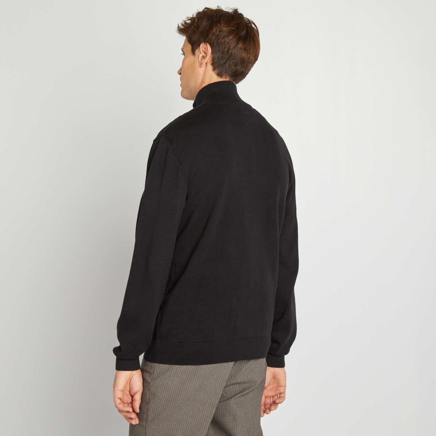 Jumper with high zip-up neckline black