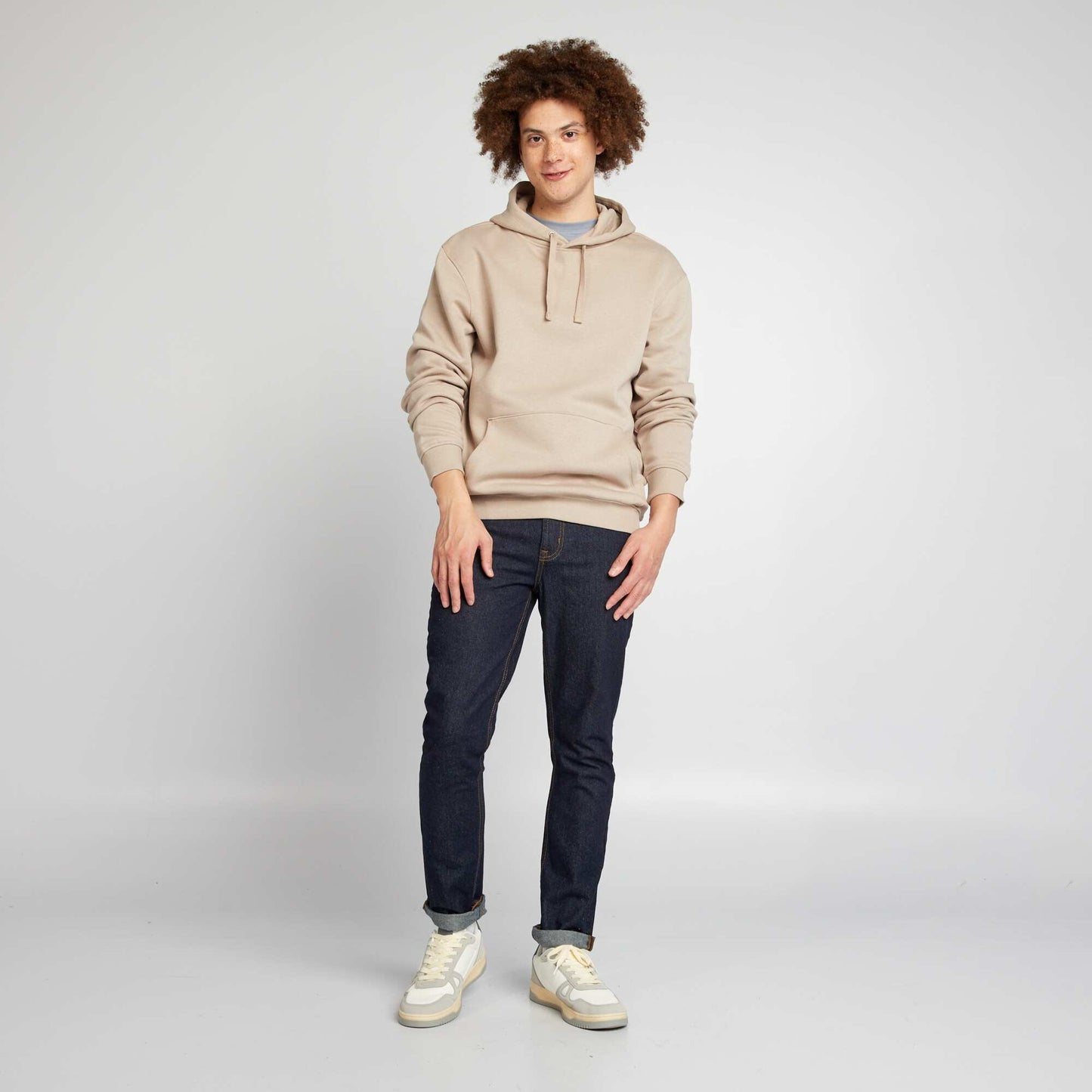 Plain hoodie beige