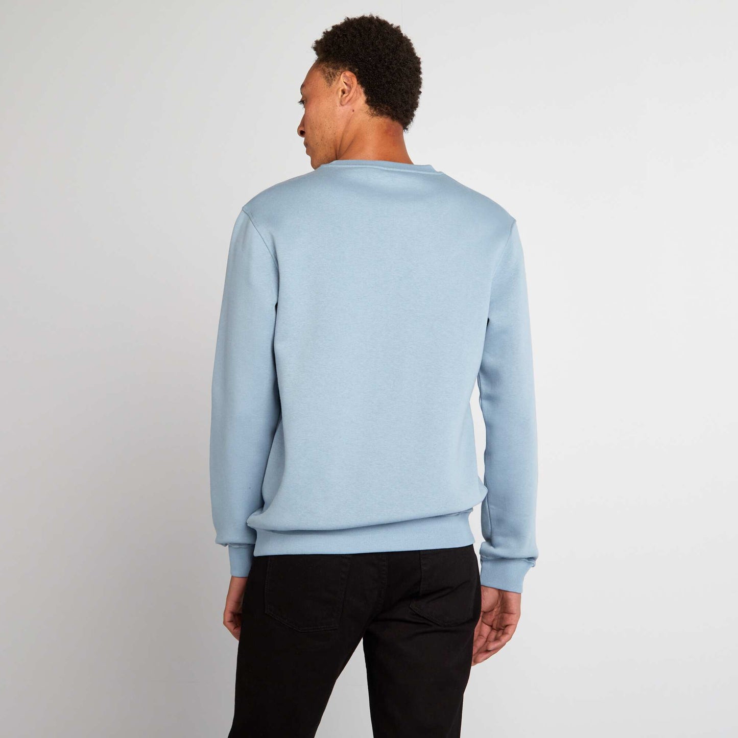 Plain sweatshirt with embroidered lettering BLUE