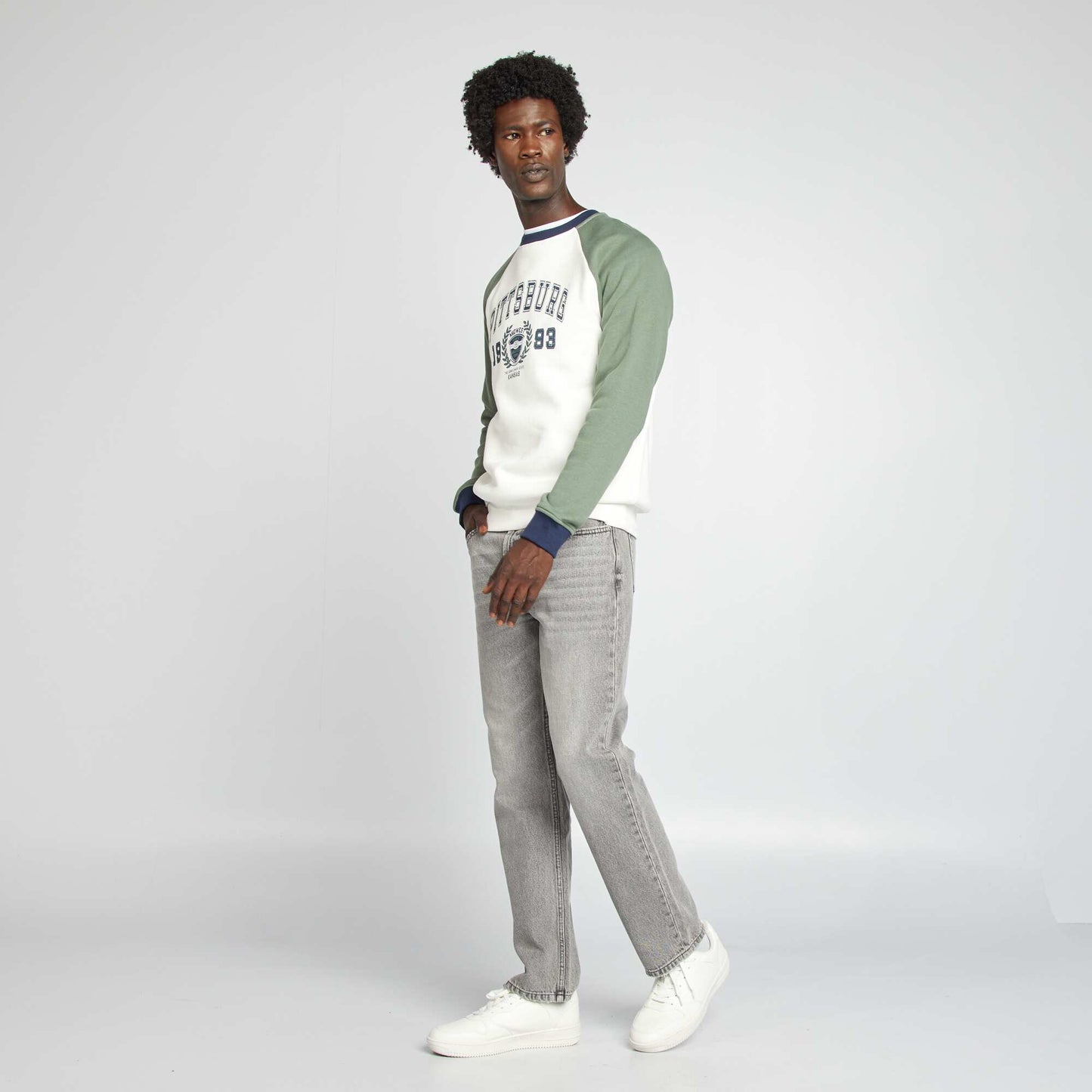 Colour block sweatshirt WHITE