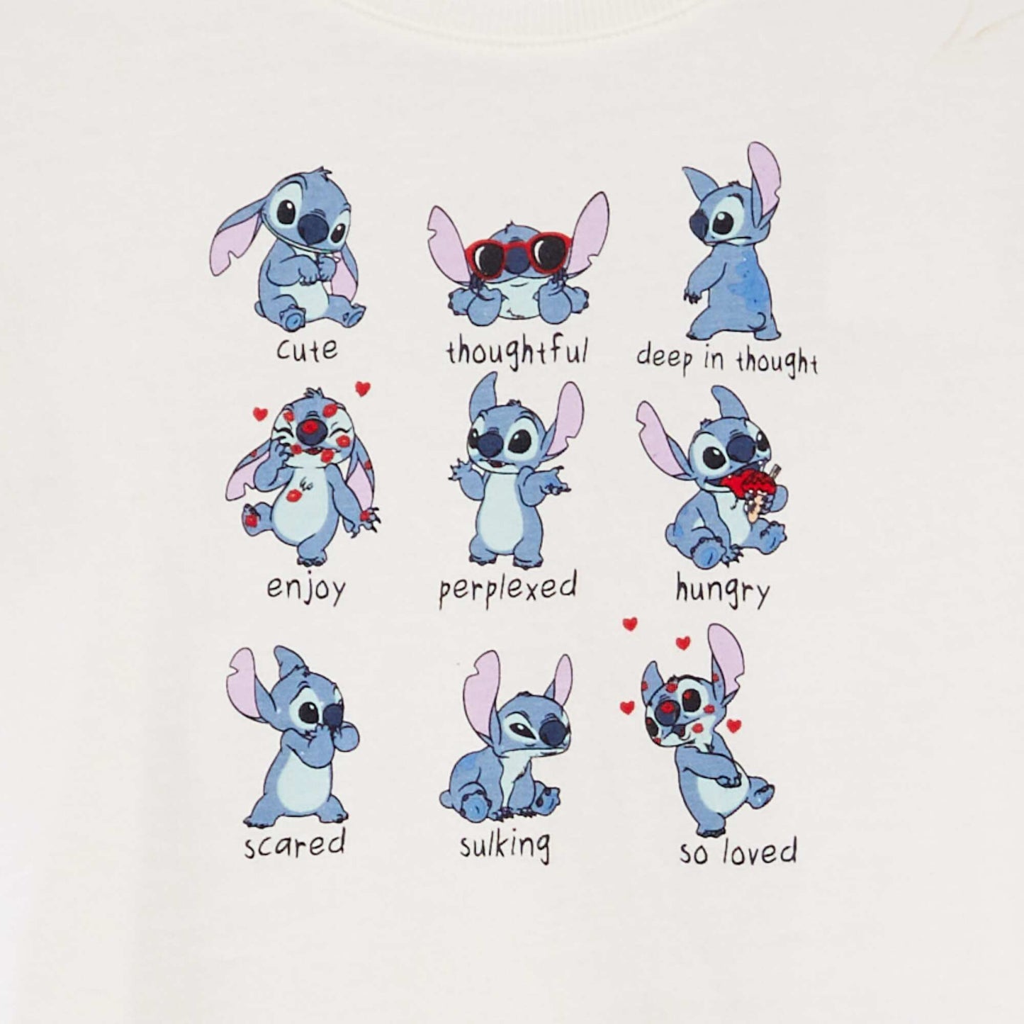 Stitch printed T-shirt BEIGE