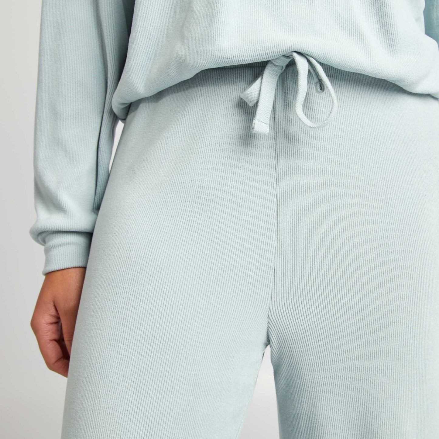 Soft knit sweater + trousers set BLUE