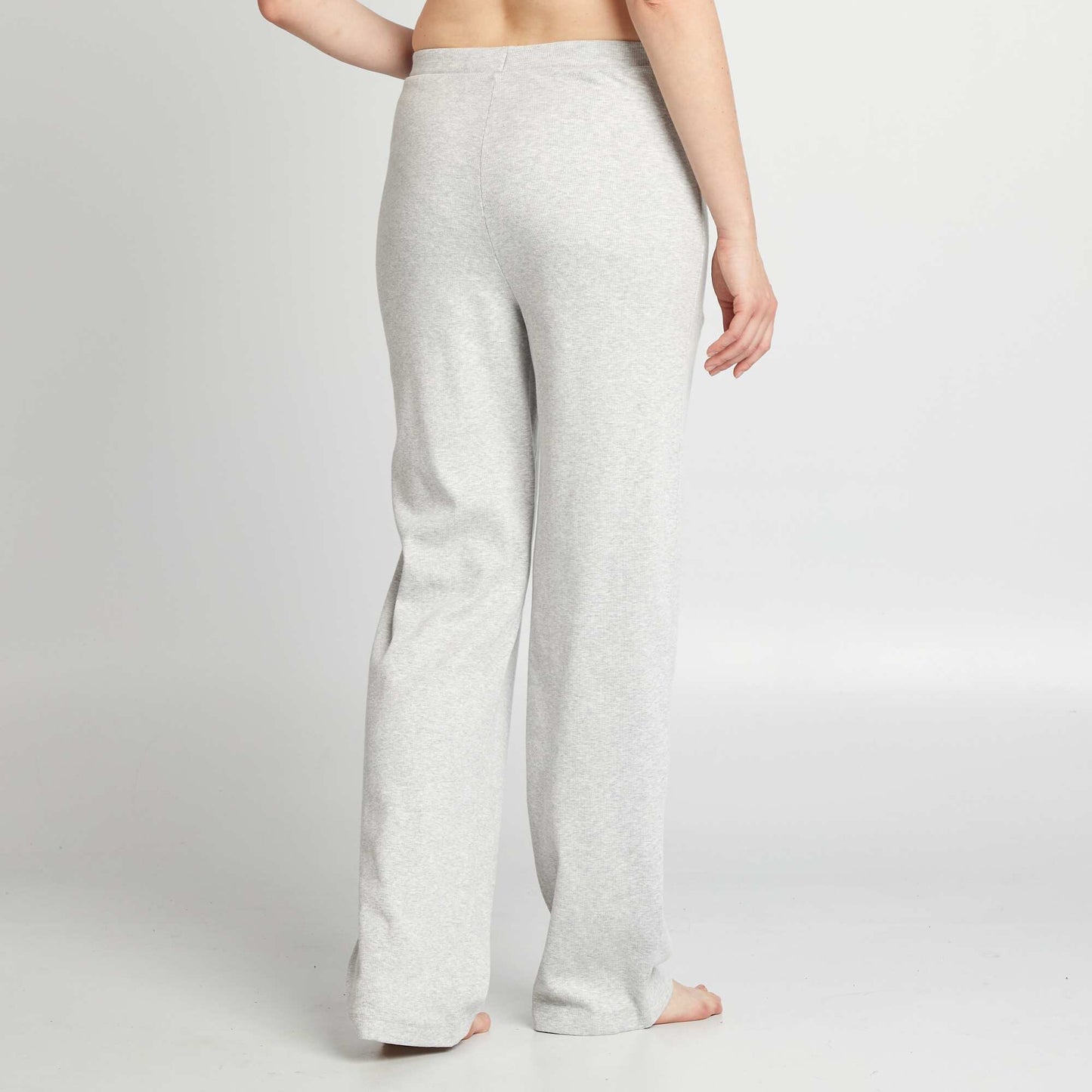 Ribbed wide-leg pyjama bottoms GREY