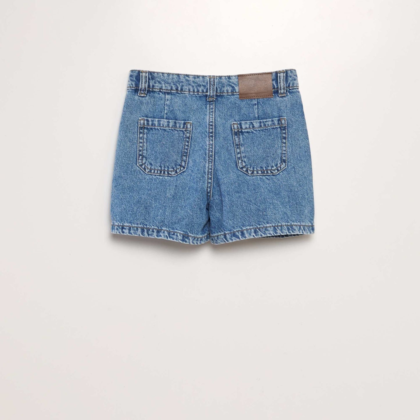 Pleated denim mini skort BLUE