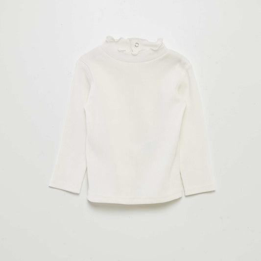 Ribbed knit undersweater WHITE