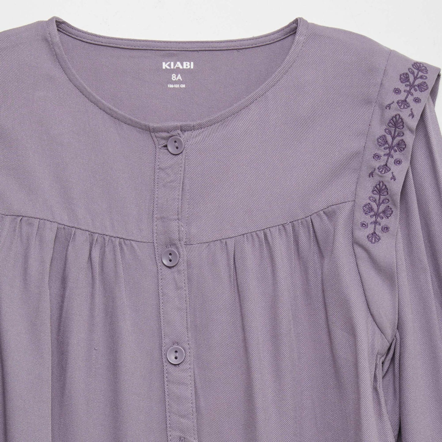 Blouse with ruffles around the shoulders PURPLE