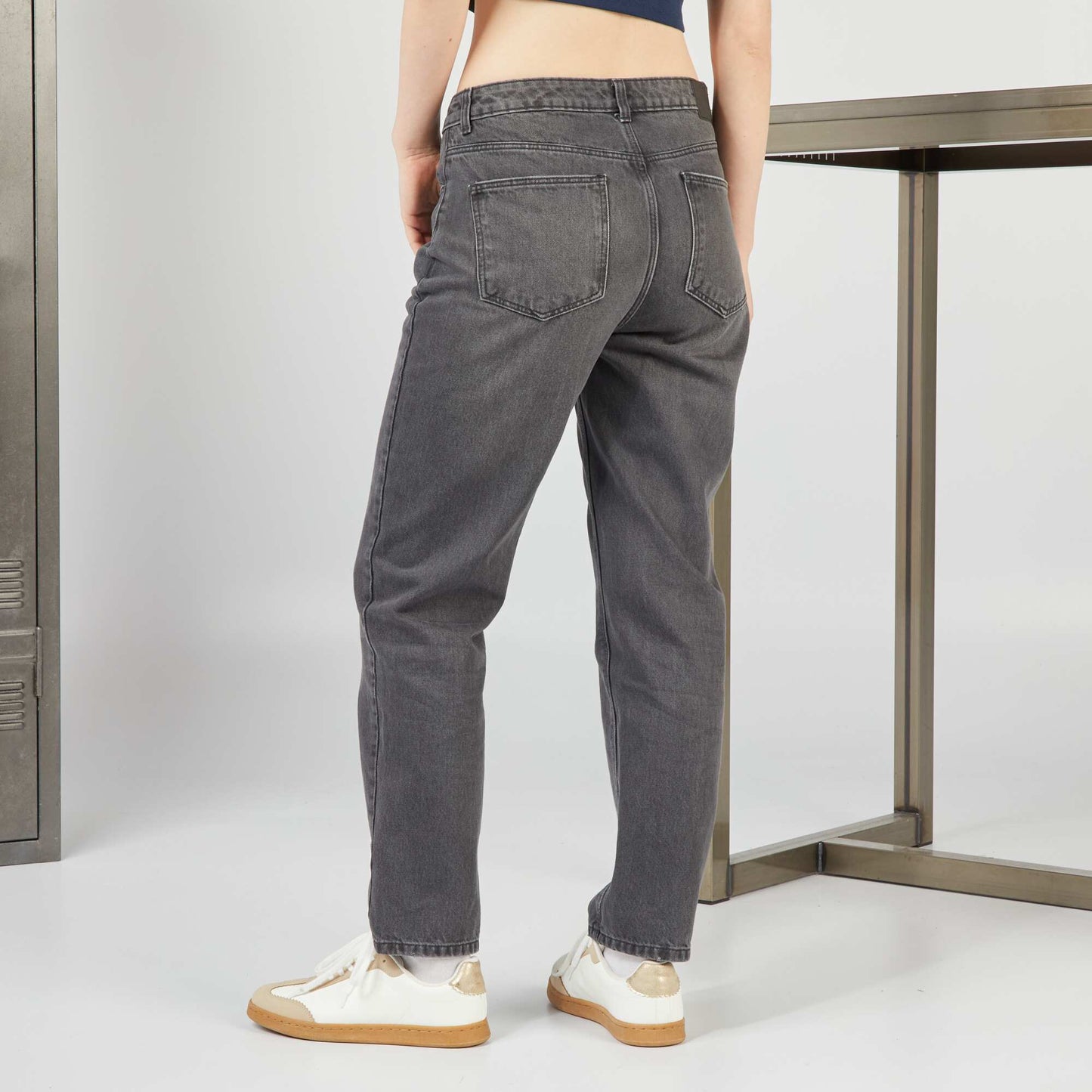 High-rise straight jeans GREY