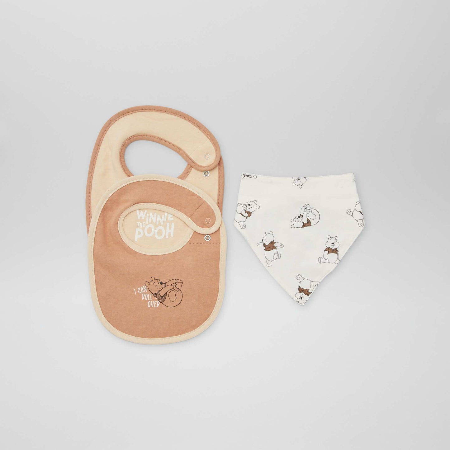 3 dinosaur bibs BEIGE