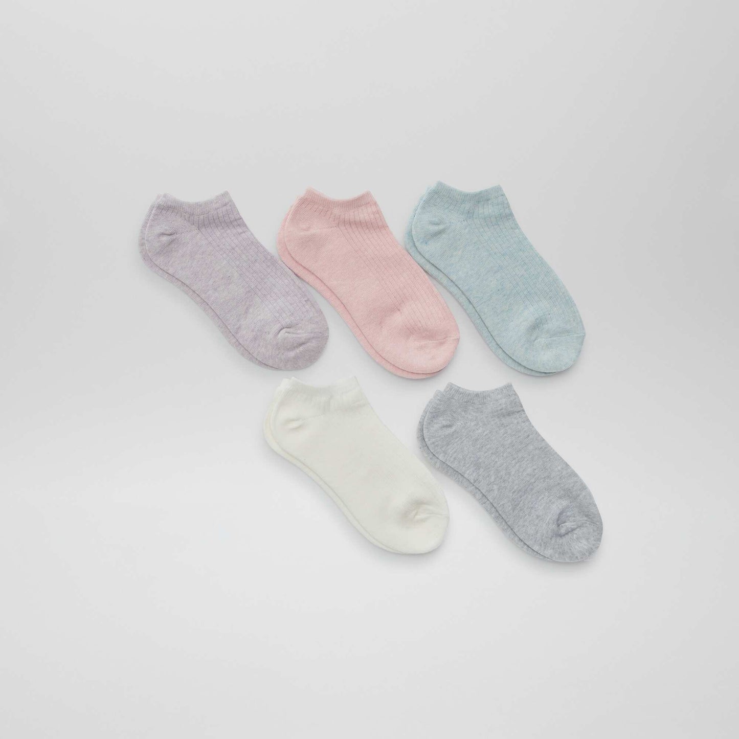 Pack of 5 pairs of invisible socks PURPLE