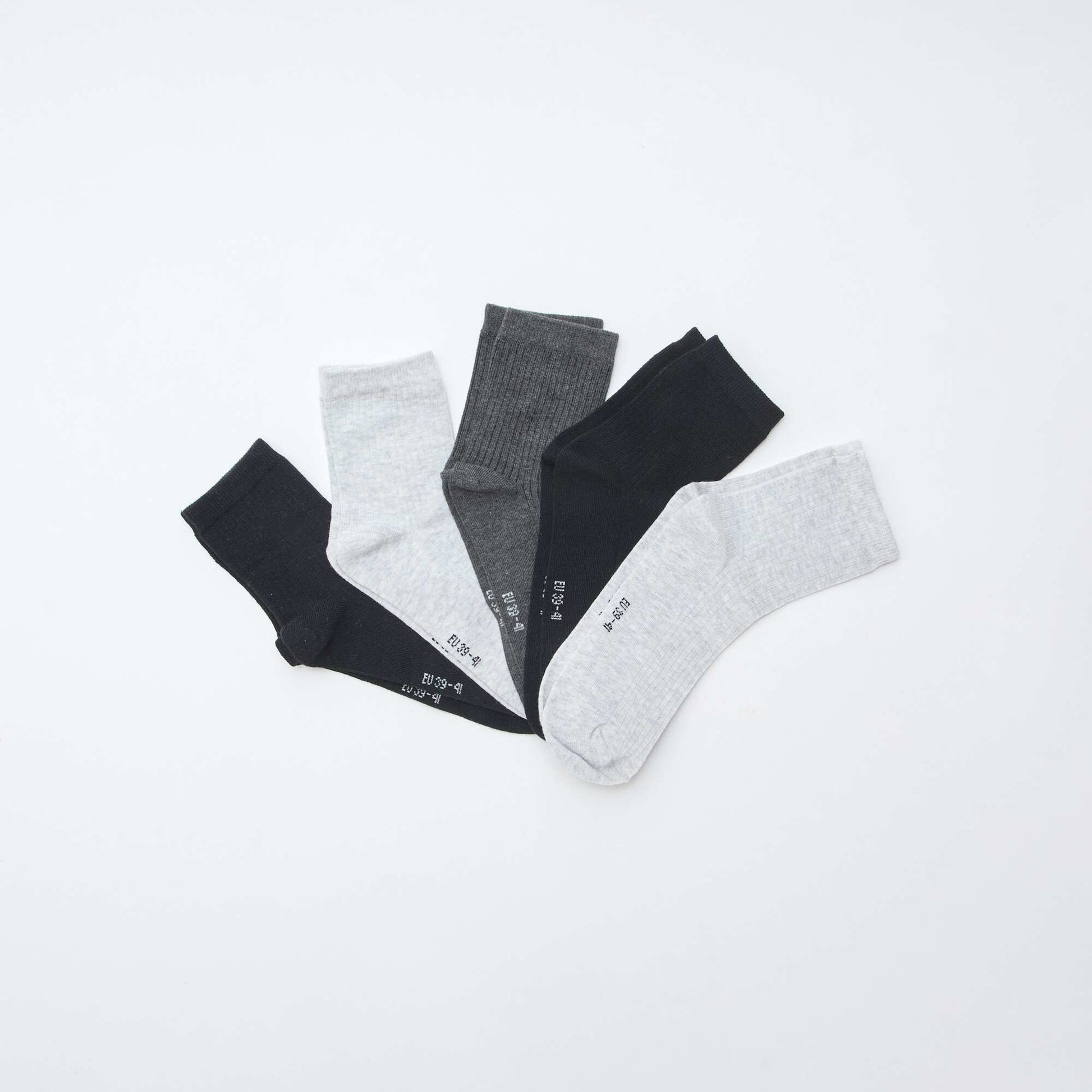 Pack of 5 pairs of socks BLACK