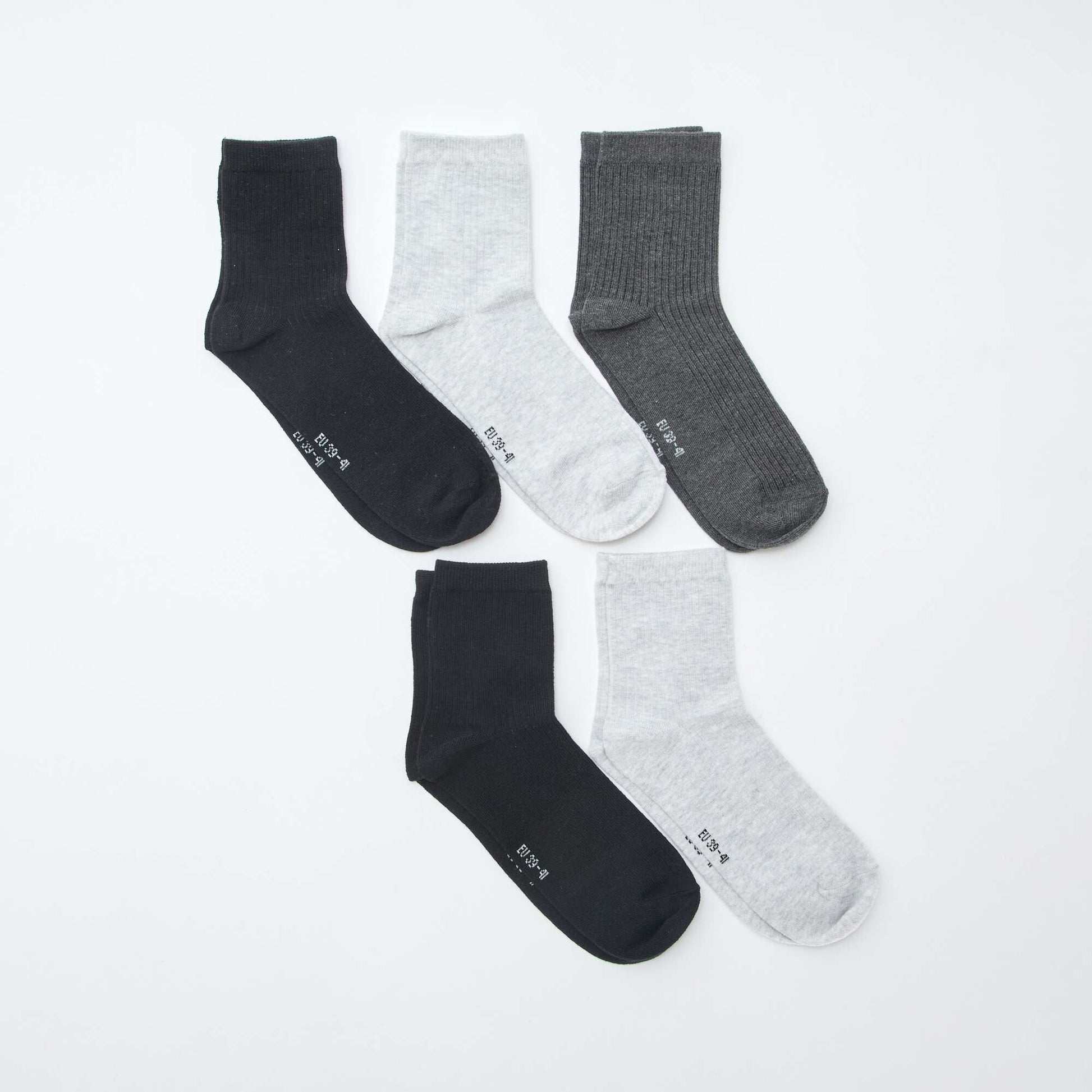 Pack of 5 pairs of socks BLACK