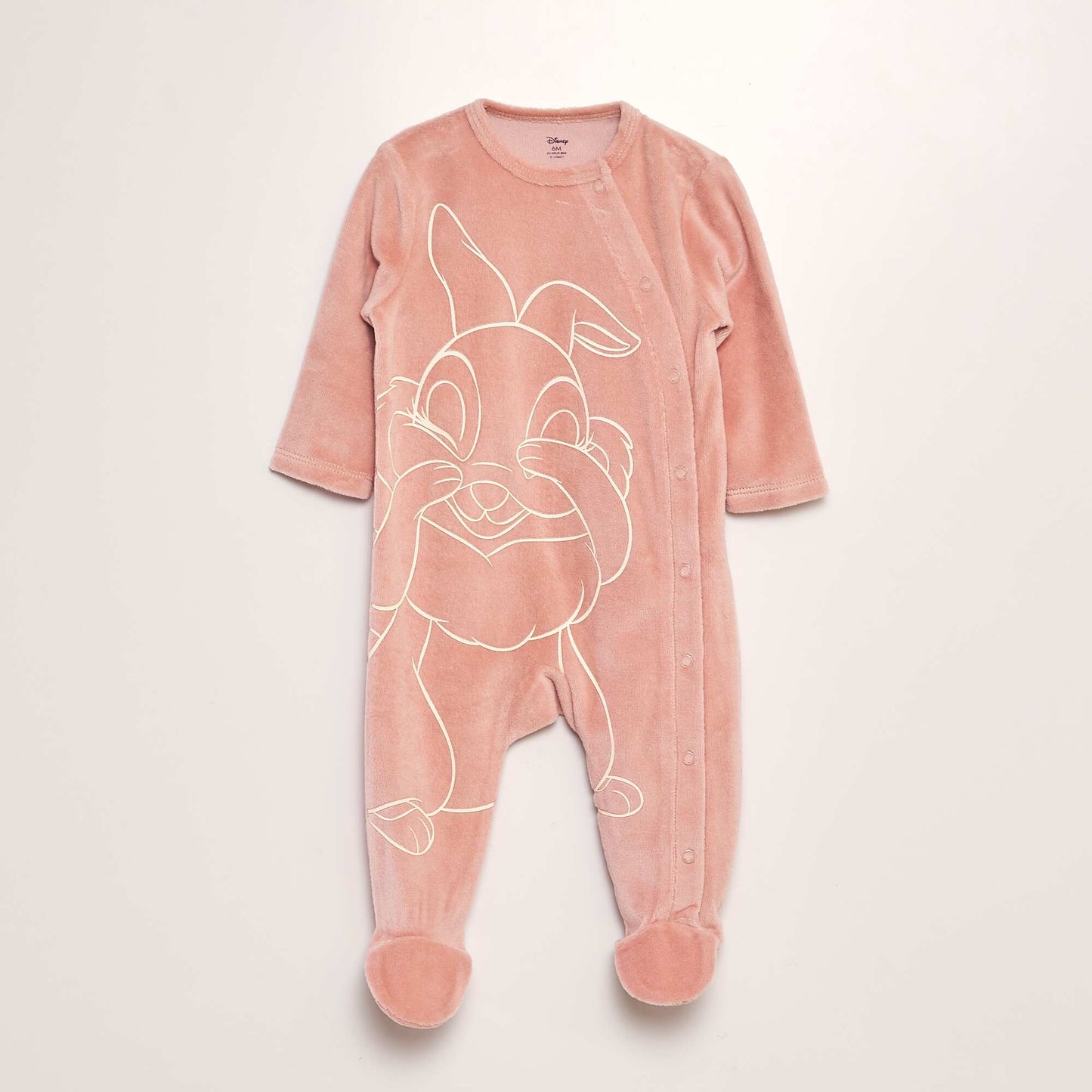 Miss Bunny velour sleepsuit PINK