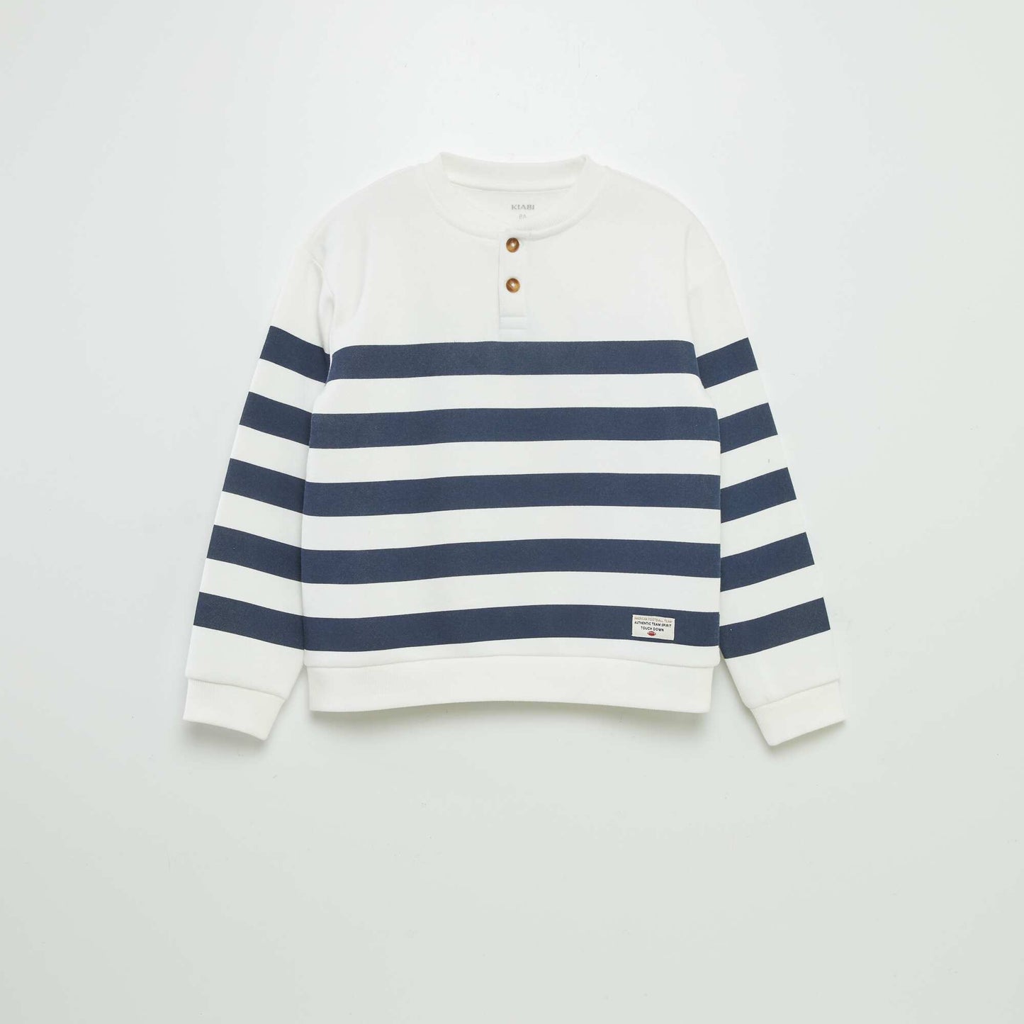 Henley collar sweatshirt BEIGE