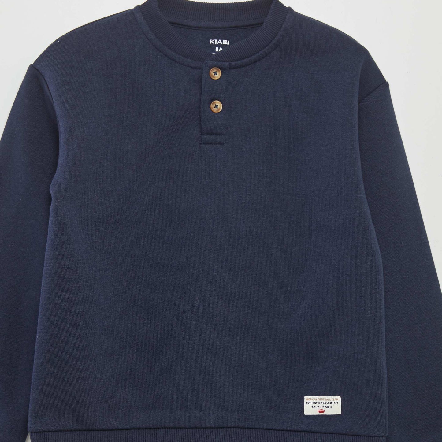 Henley collar sweatshirt BLUE